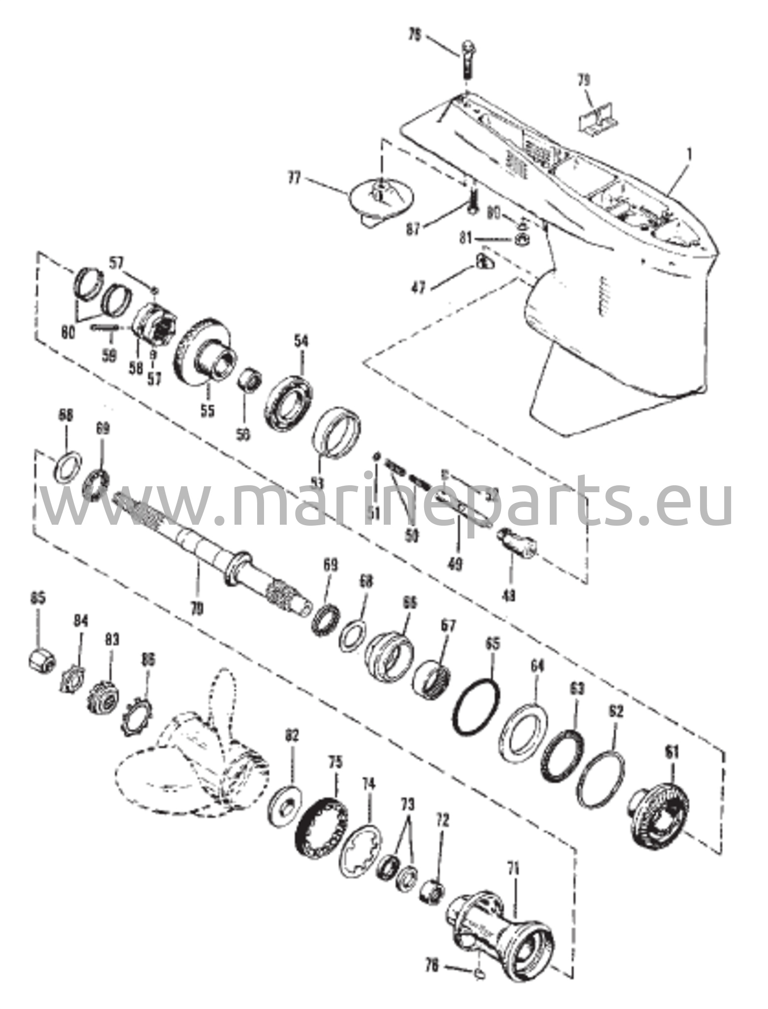 Vaihteiston kotelo (Potkurin akseli) (Vastakierto)