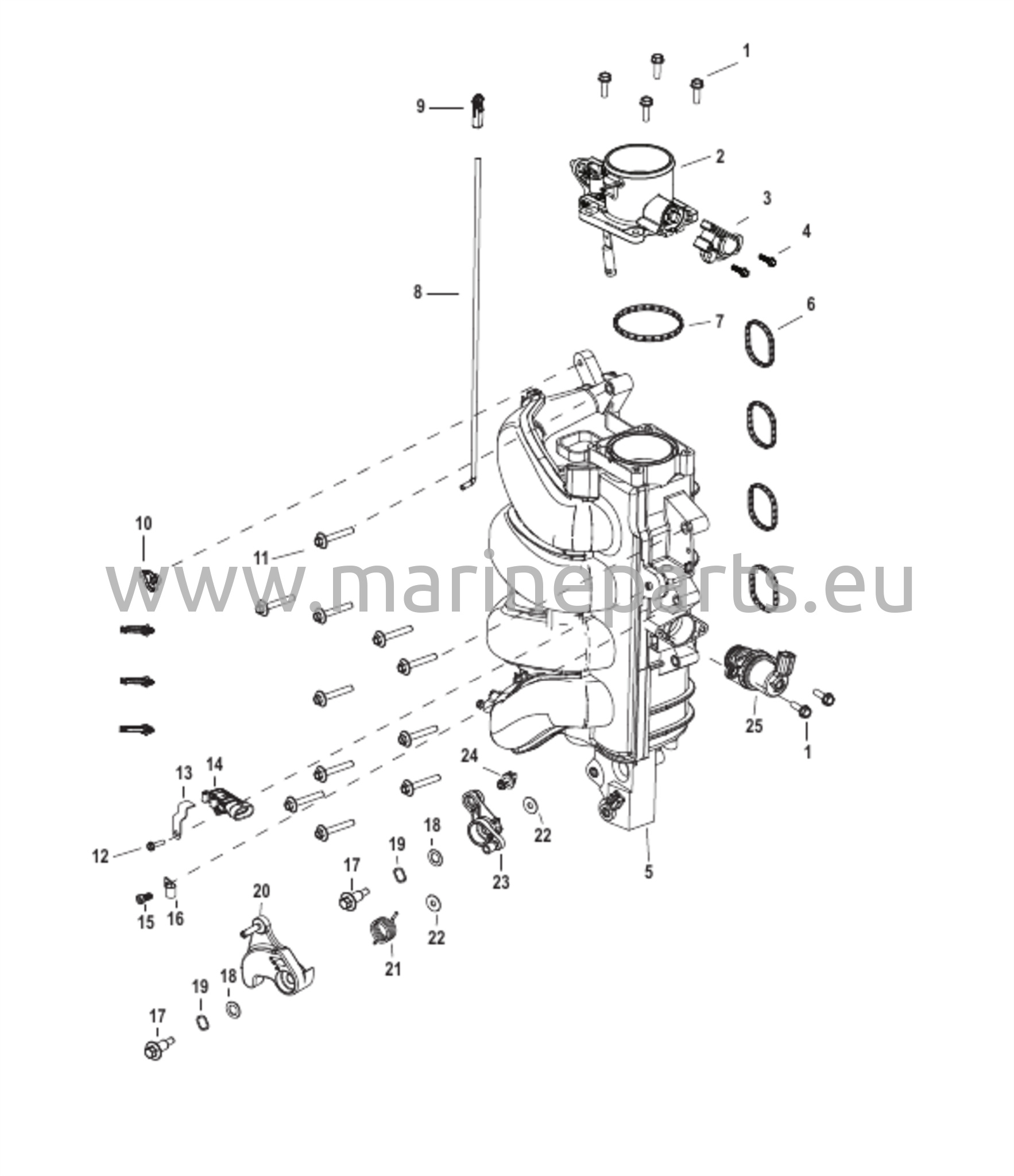 Integroitu ilman ja polttoaineen moduulin komponentit