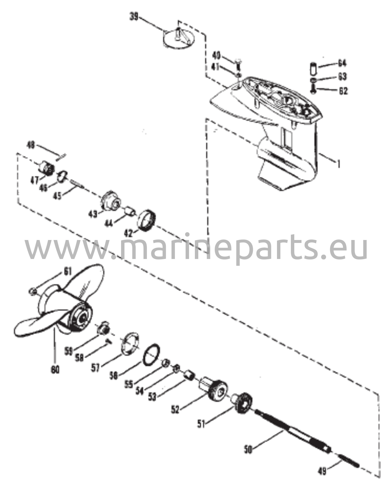 Vaihteiston kotelo (potkurin akseli)