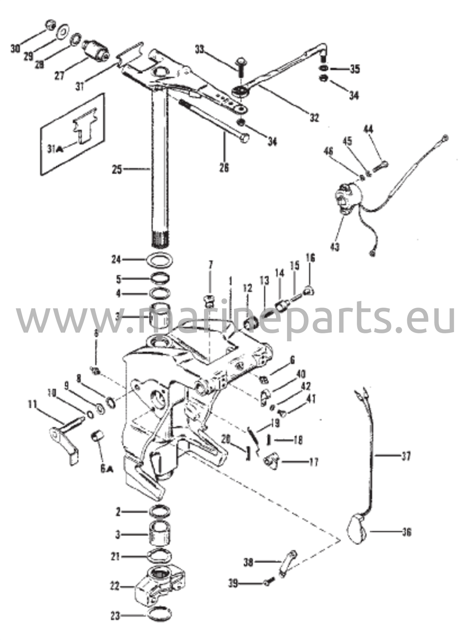 Kääntökiinnike ja ohjausvarsi