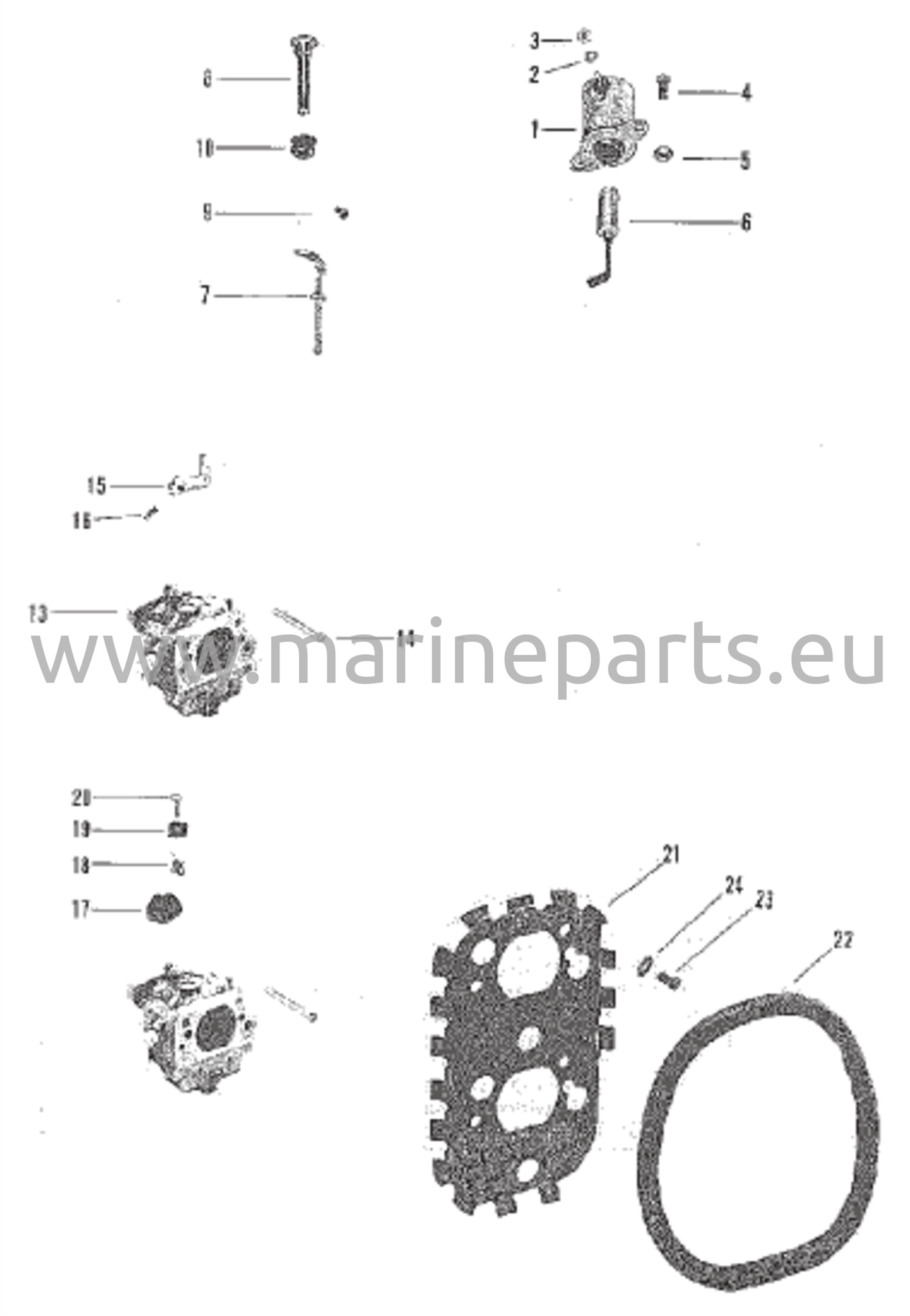 Kaasuttimen vipusto ja kuristimen solenoidi