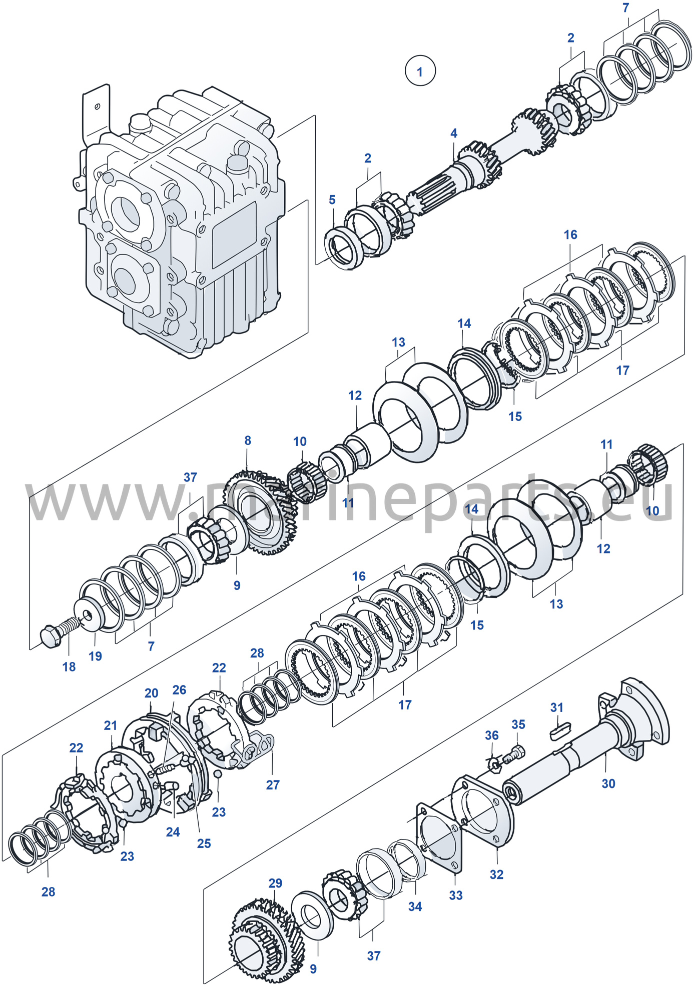 Backslag MS25L, detaljer: RATIO 2.74:1