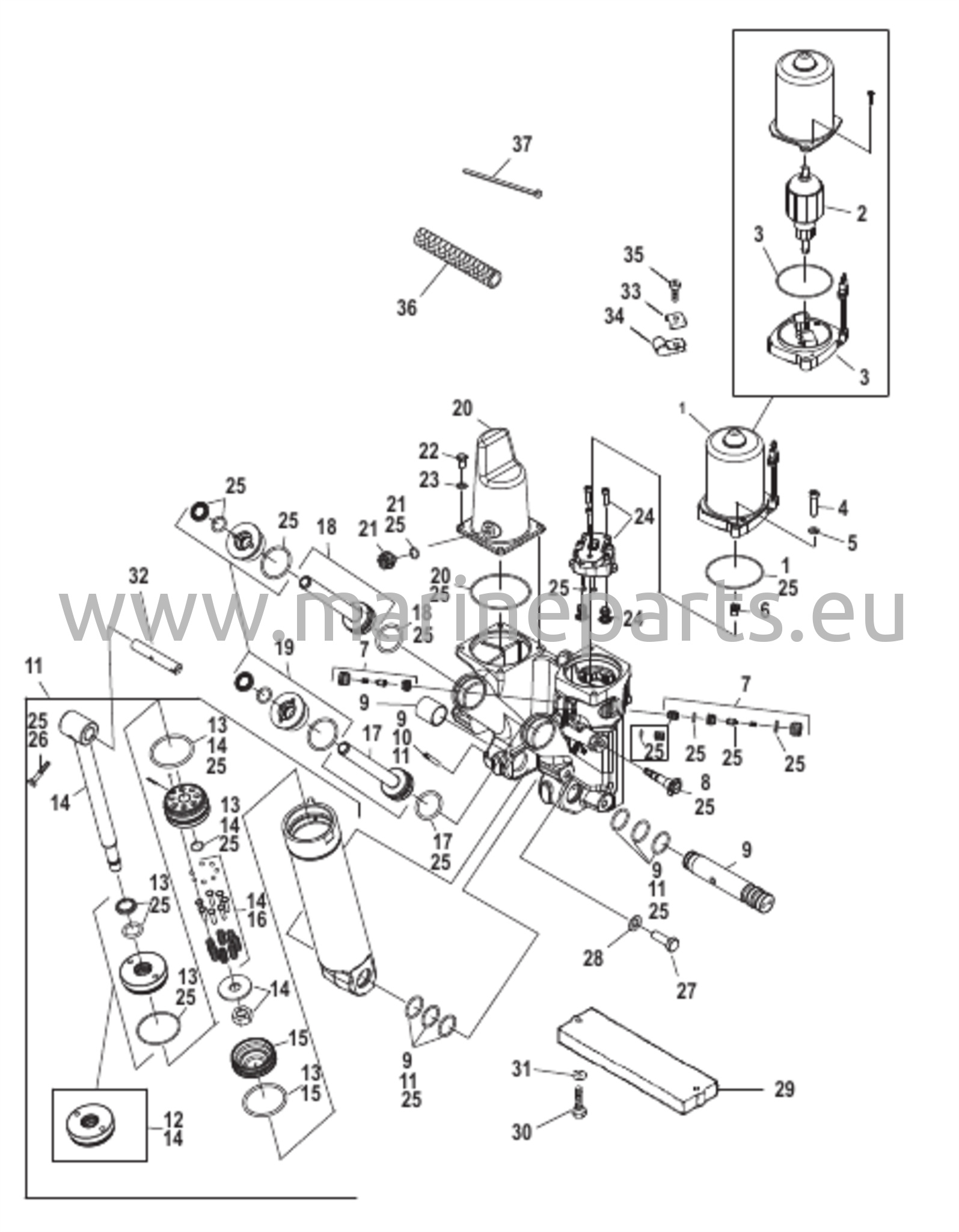 Power Trim Components Metal Motor Housing 