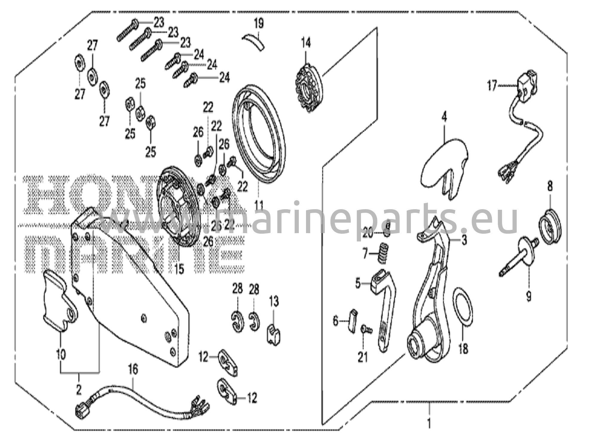 Kaukosäädin (upotettava malli) (vasen)