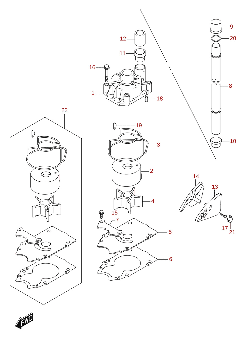 Pompe à eau (DF250A, DF300A)