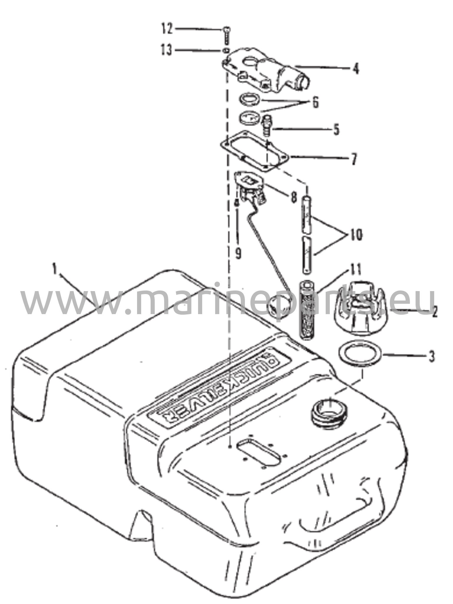 Fuel tank (plastic-6.6 gallon-not original equipment tank) 