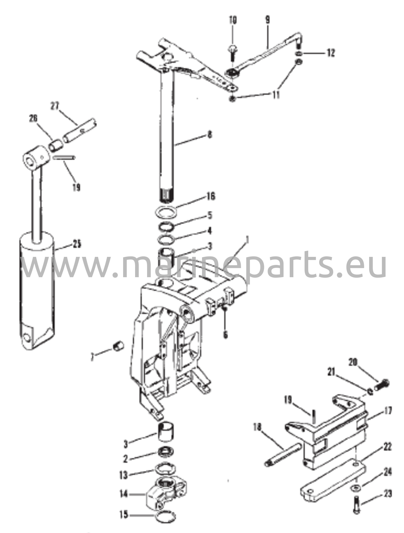 Kääntyvä Kiinnike ja Ohjausvarsi
