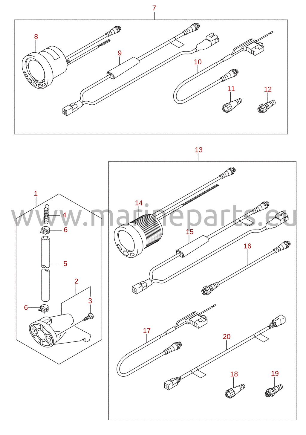 Näidikukomplekt (DF70A, DF80A, DF90A) (lisavarustus)