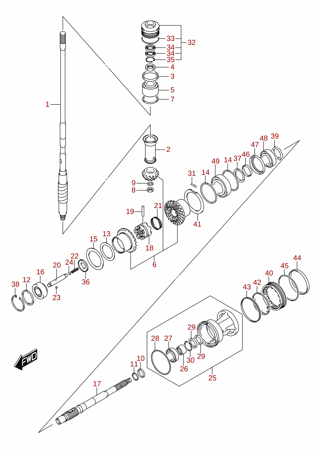 Transmission (DF250A, DF300A) 1/2