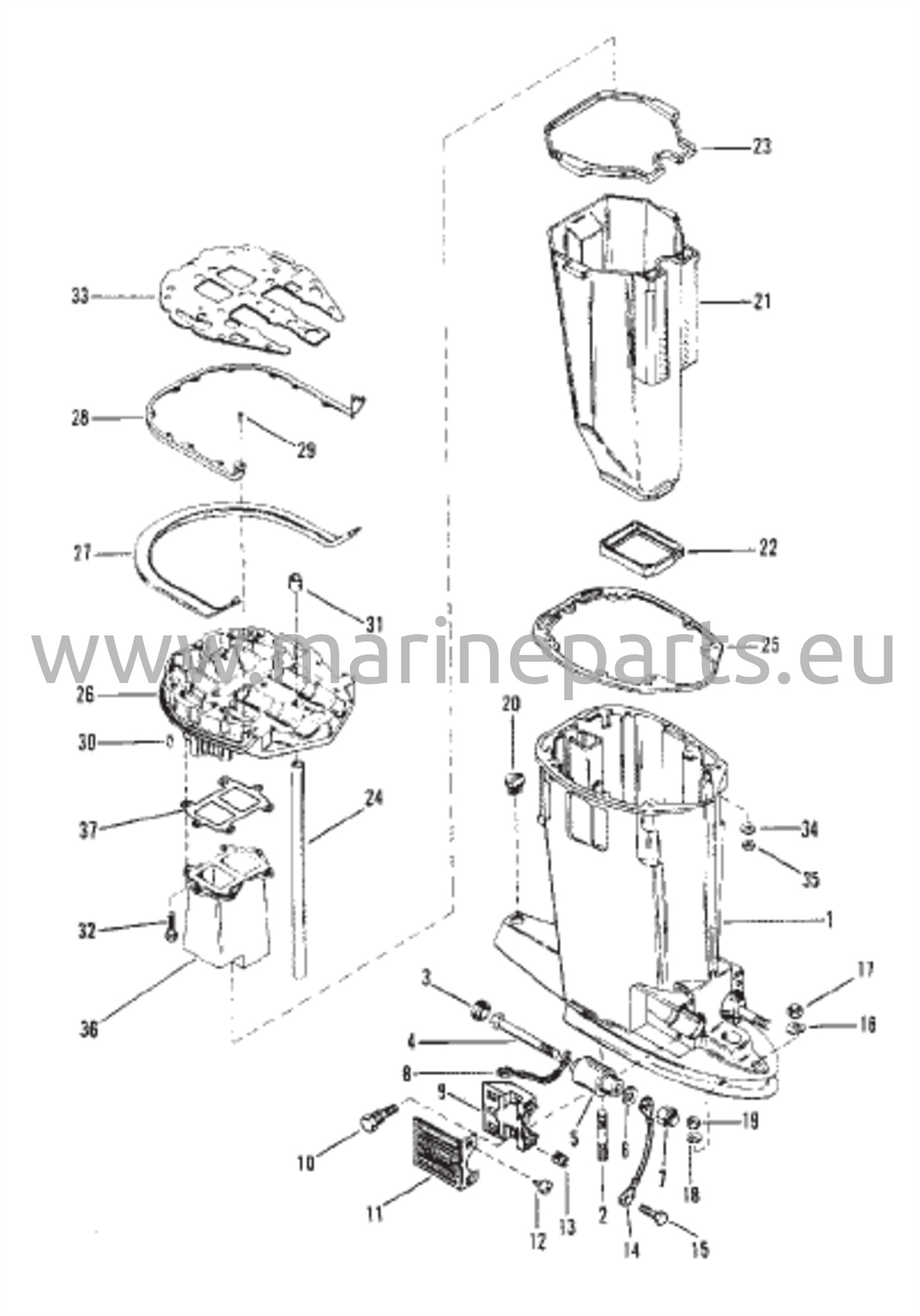 Vetoakselin kotelo ja pakoputki