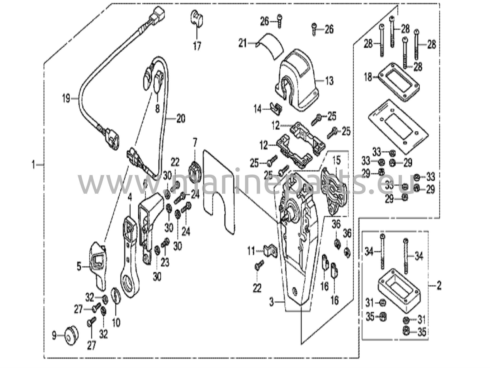 Kaukosäädin (Yläkiinnitys yksittäistyyppi) (Oikea)