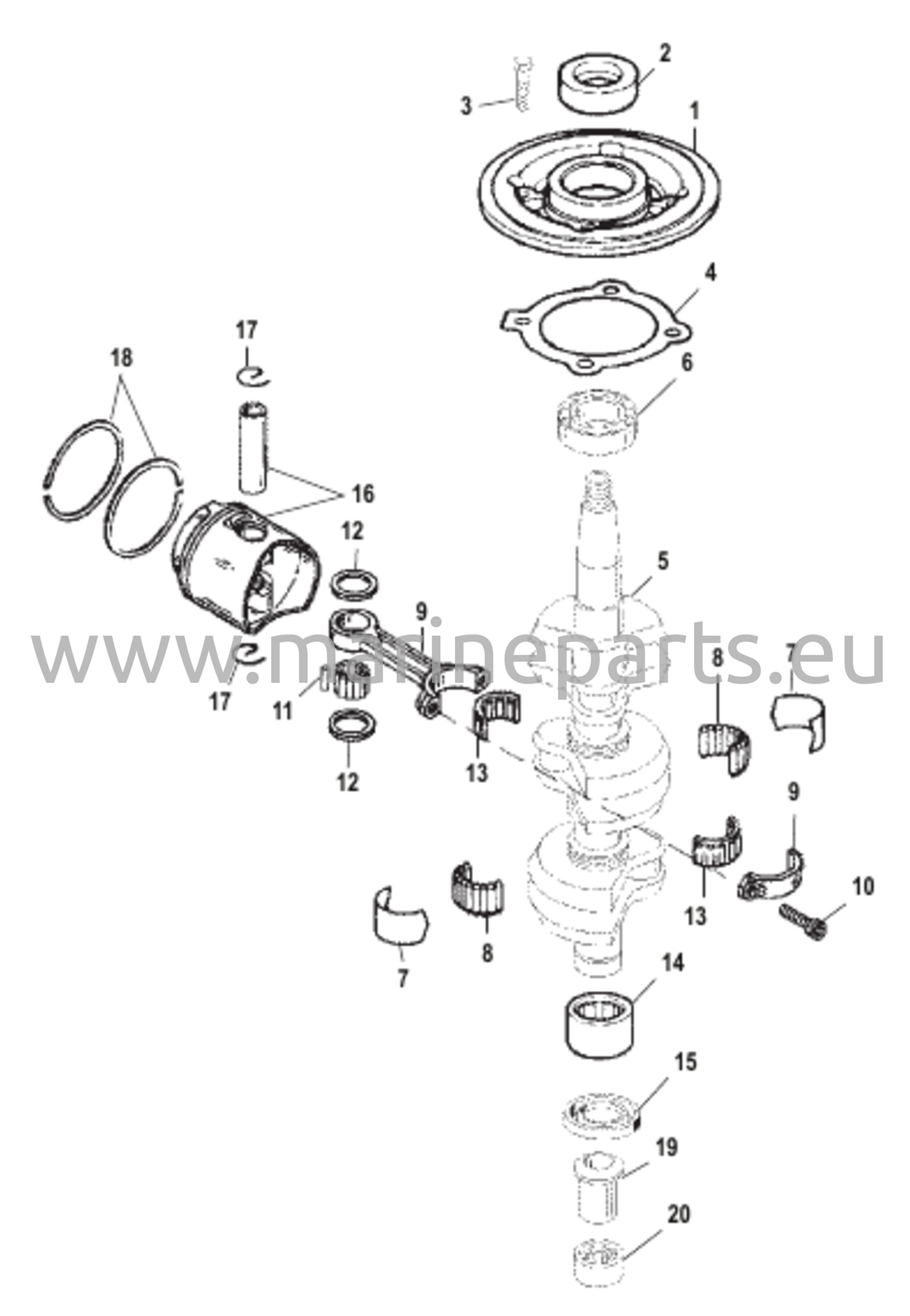 Kampiakseli ja mäntä