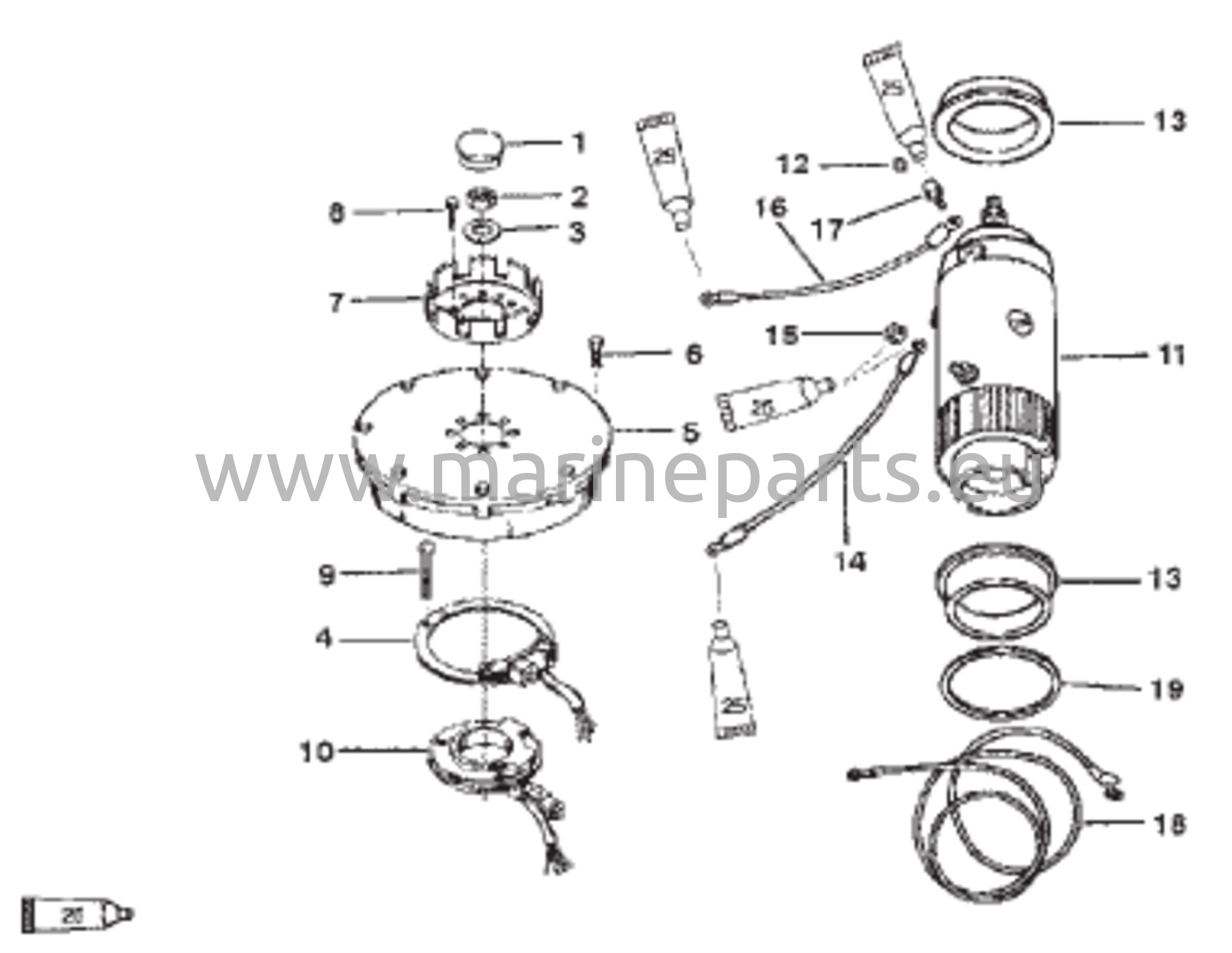 Flywheel, Stator and Starter Motor 