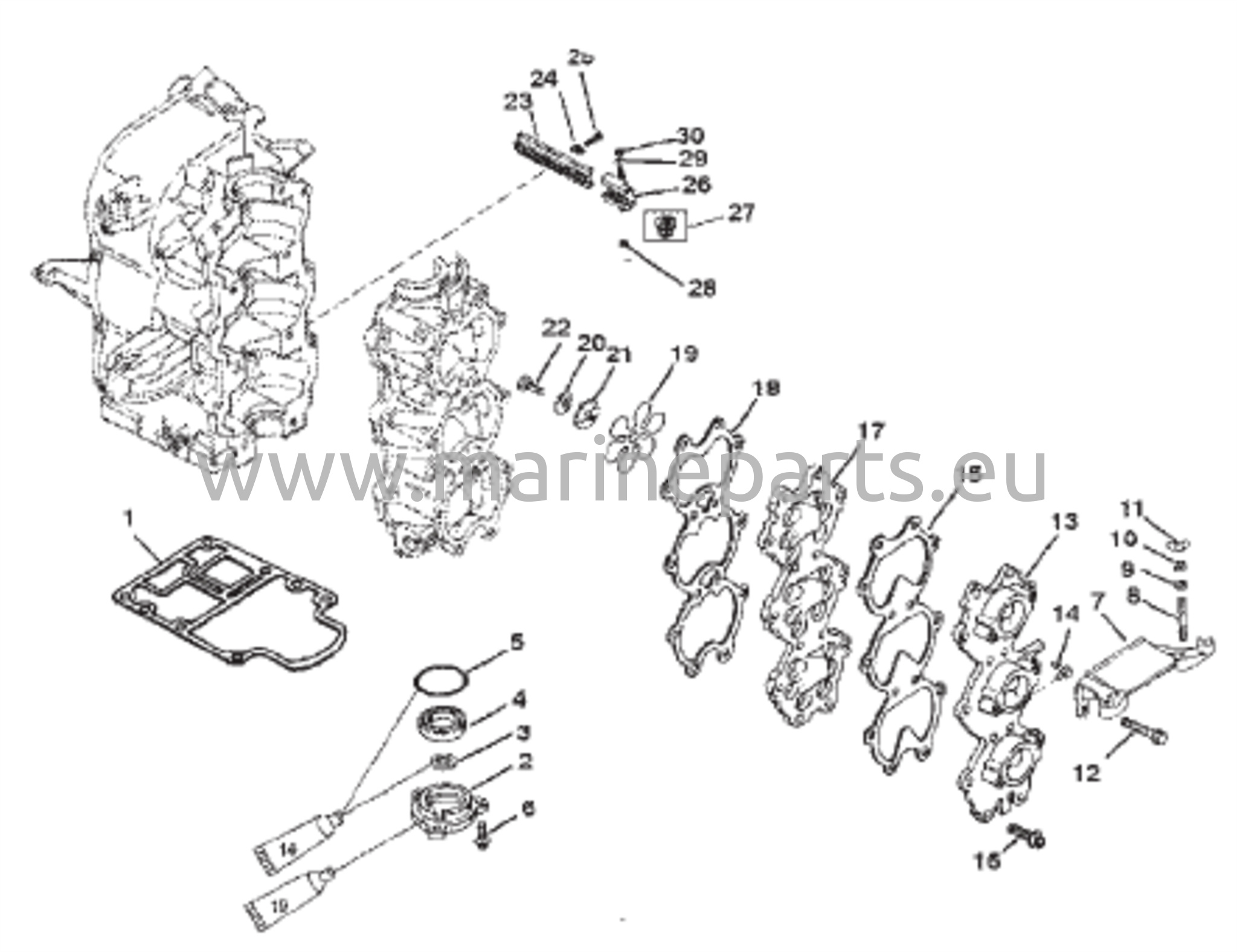 Vetoakseli – 60 SeaPro / Marathon / BigFoot – 6-hampainen kytkin takaisinvaihtoon