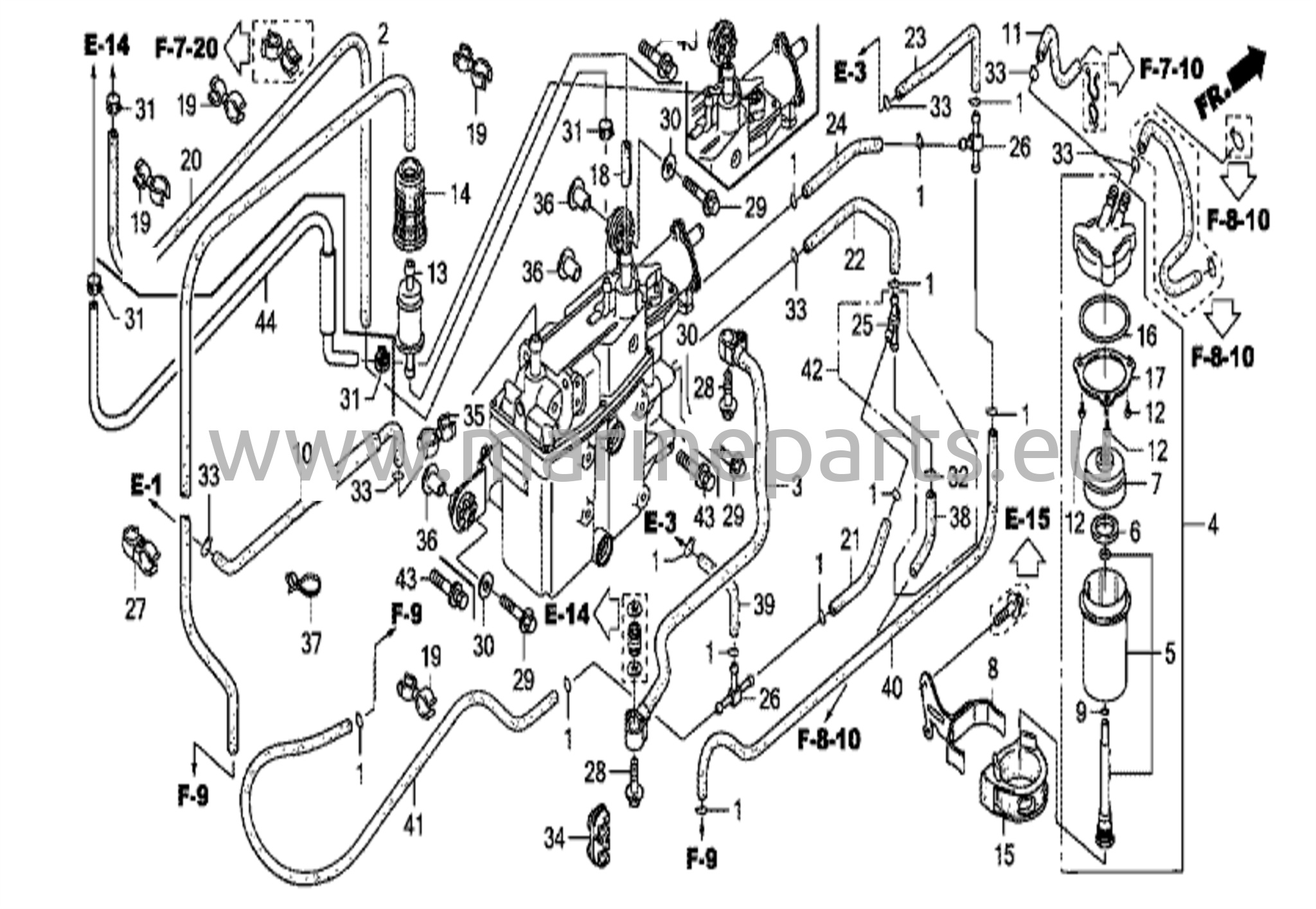 Vedenerotin/polttoaineputki