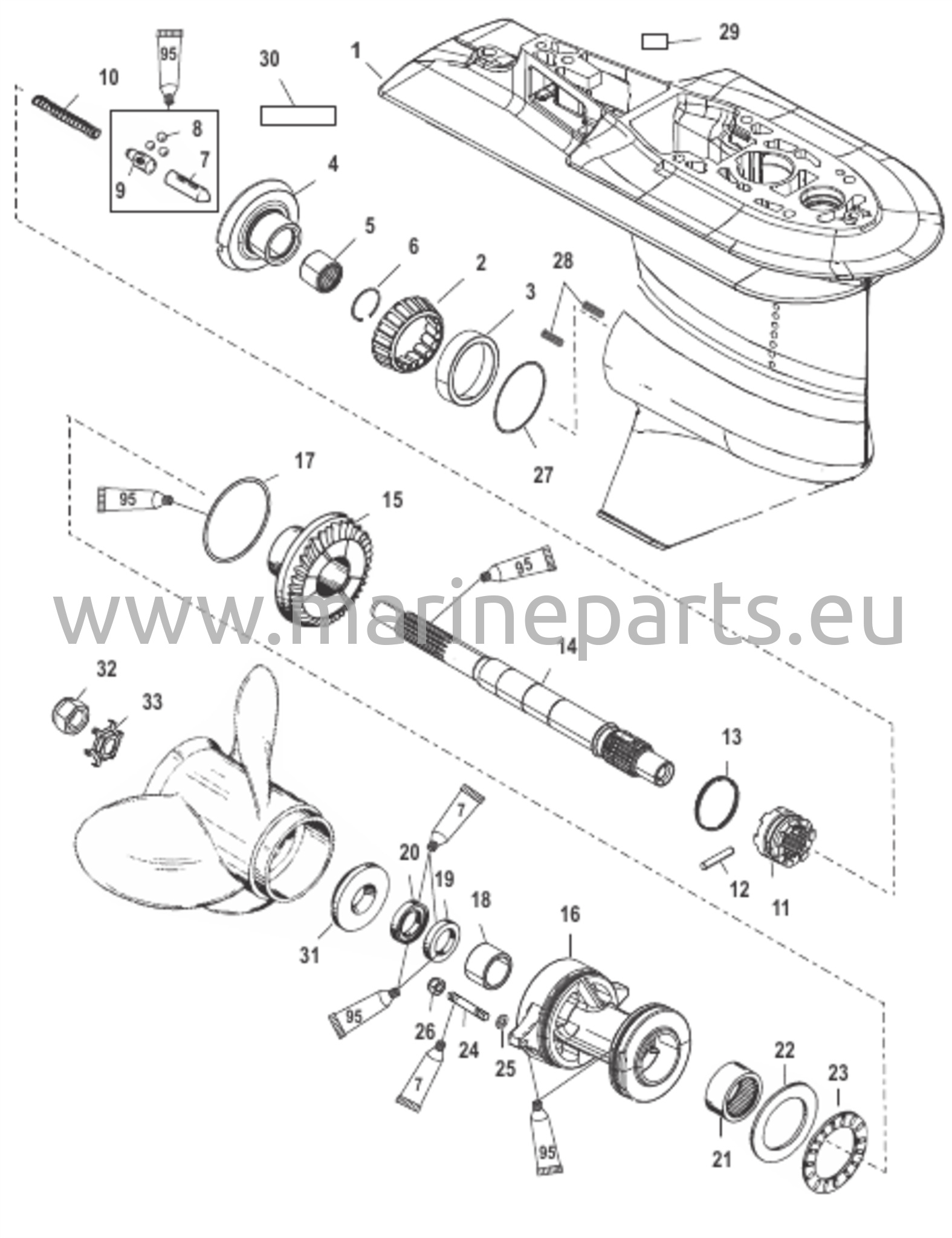 Vaihteiston kotelo Prop-2.31:1-USA-0T625303/BEL-0P216184 Alla