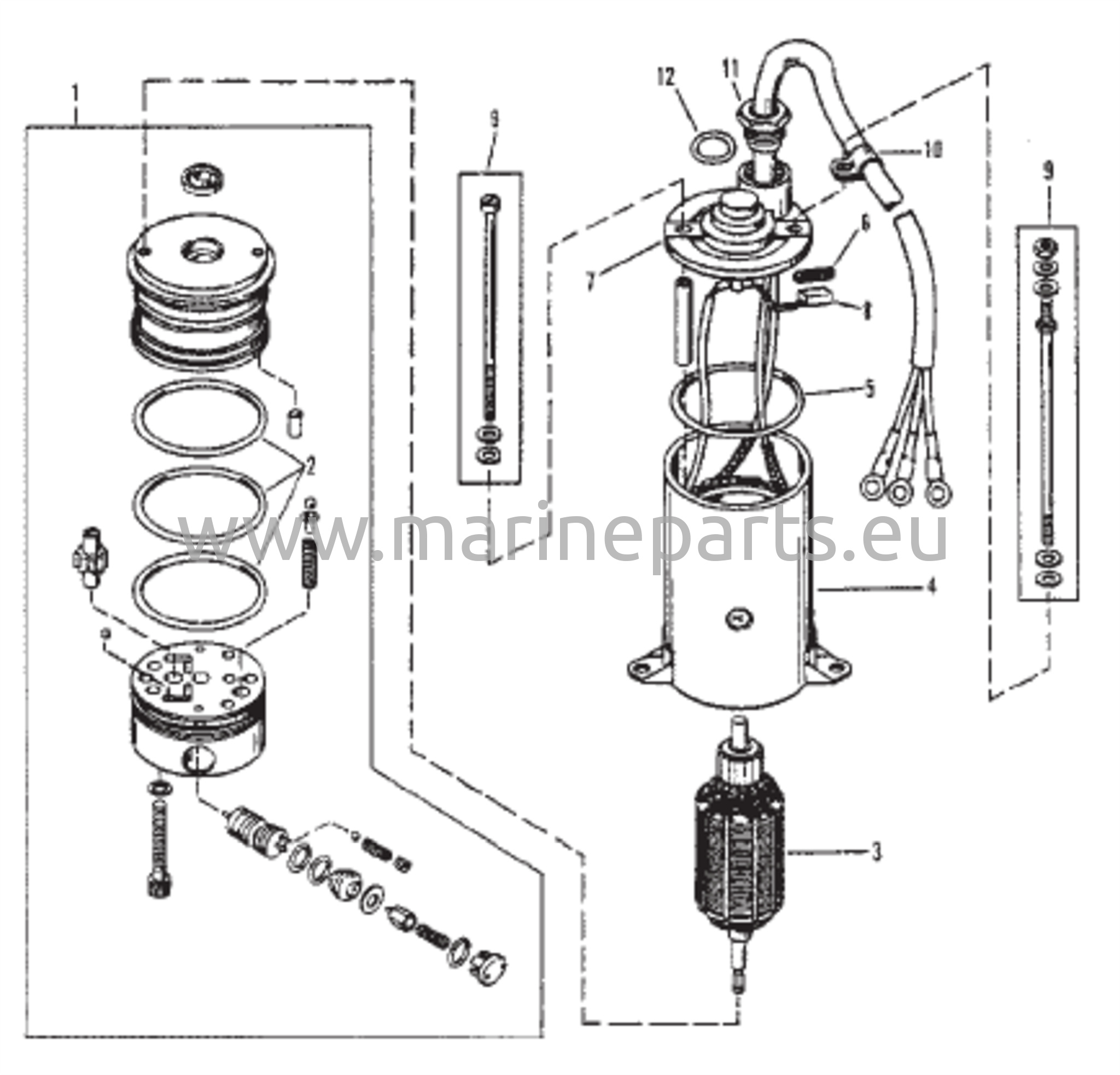 Tehostettu trimmauspumppu (Prestolite pyörivä moottori)