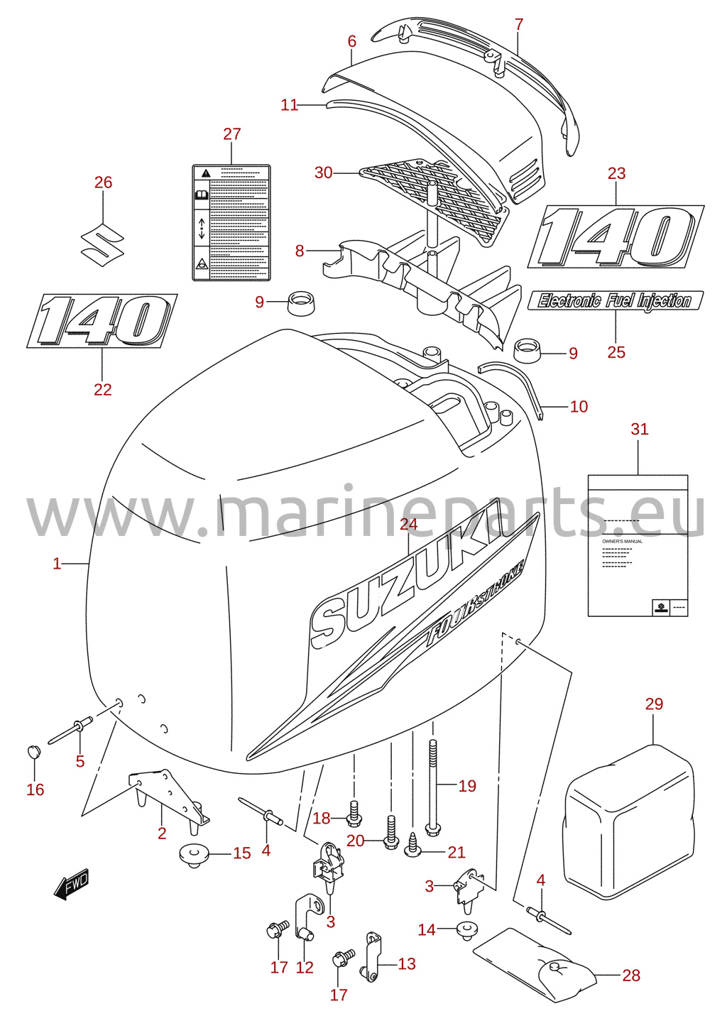 Motorkåpa (DF140Z)