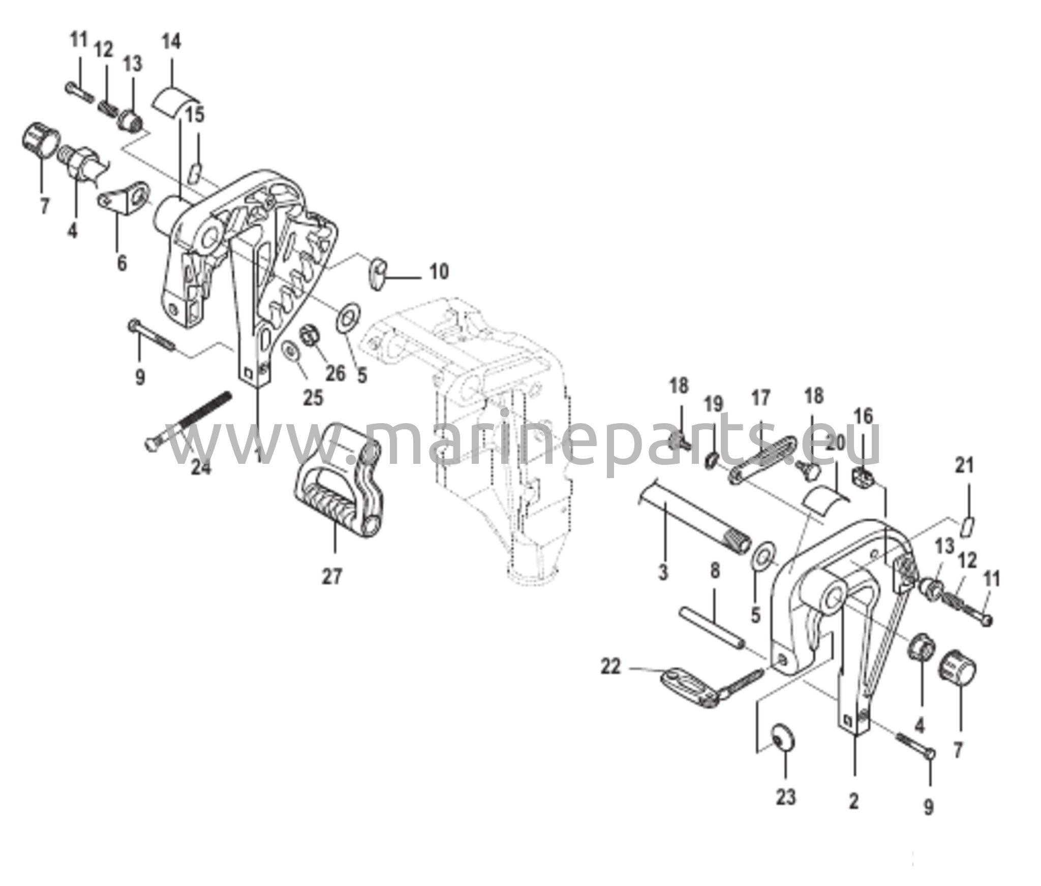 Puristinkiinnikkeet ilman sähköistä kallistusta