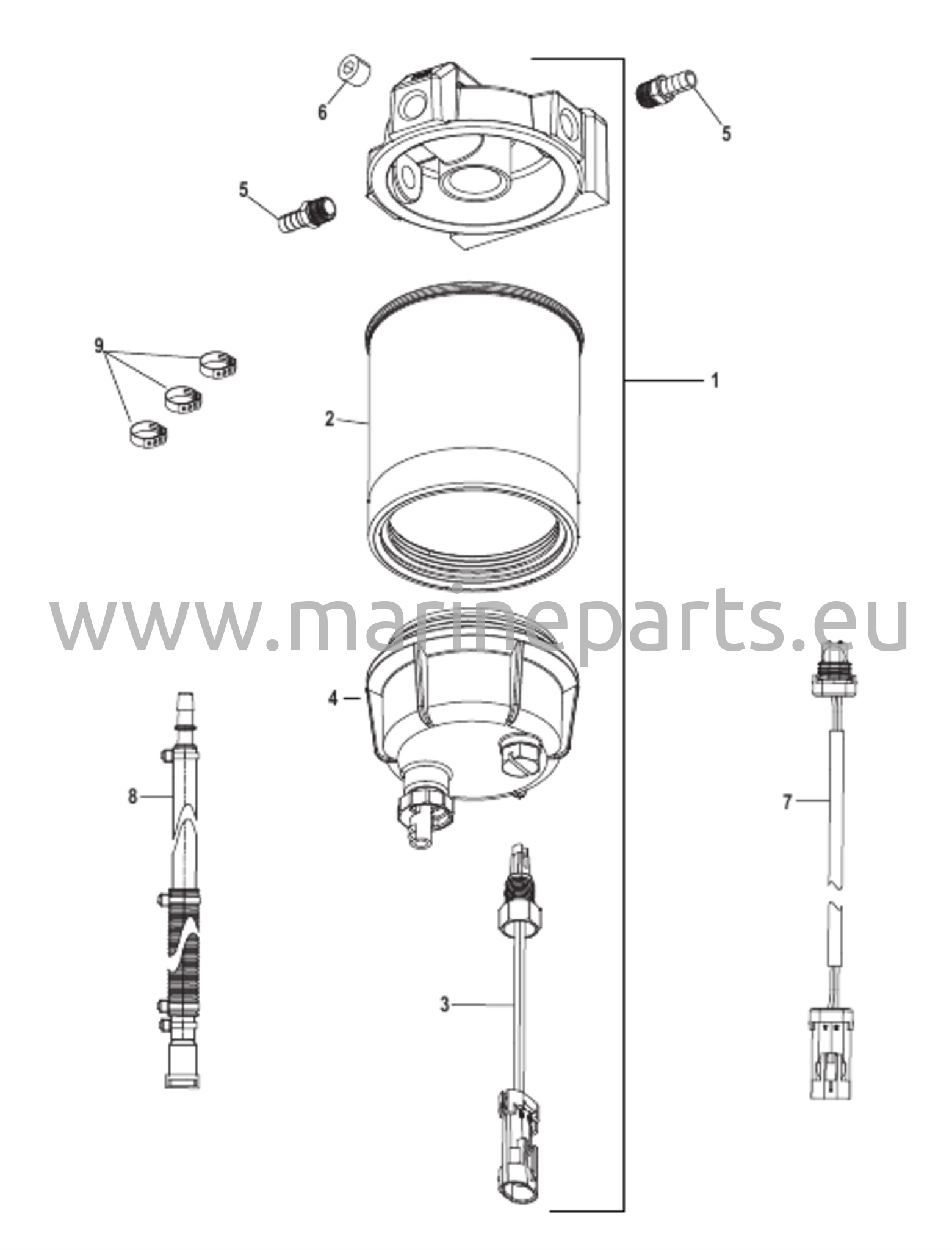 Vesierottimen suodatinpaketti 886638A01