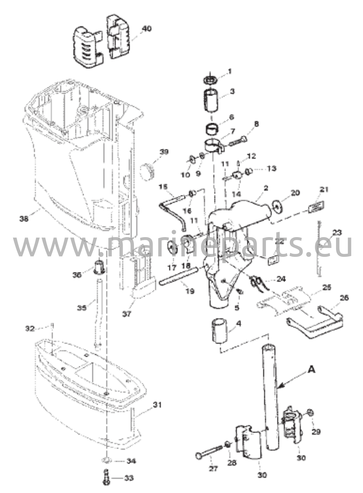 Kääntyvä kiinnike ja voimansiirron kotelo