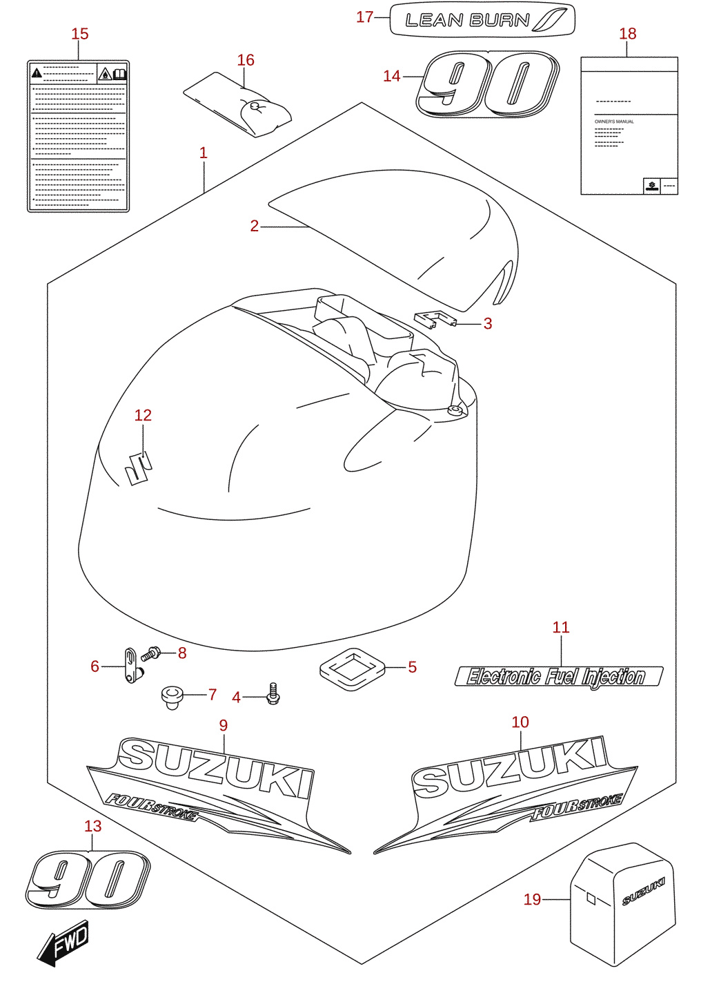 Engine cover (DF90ATH)