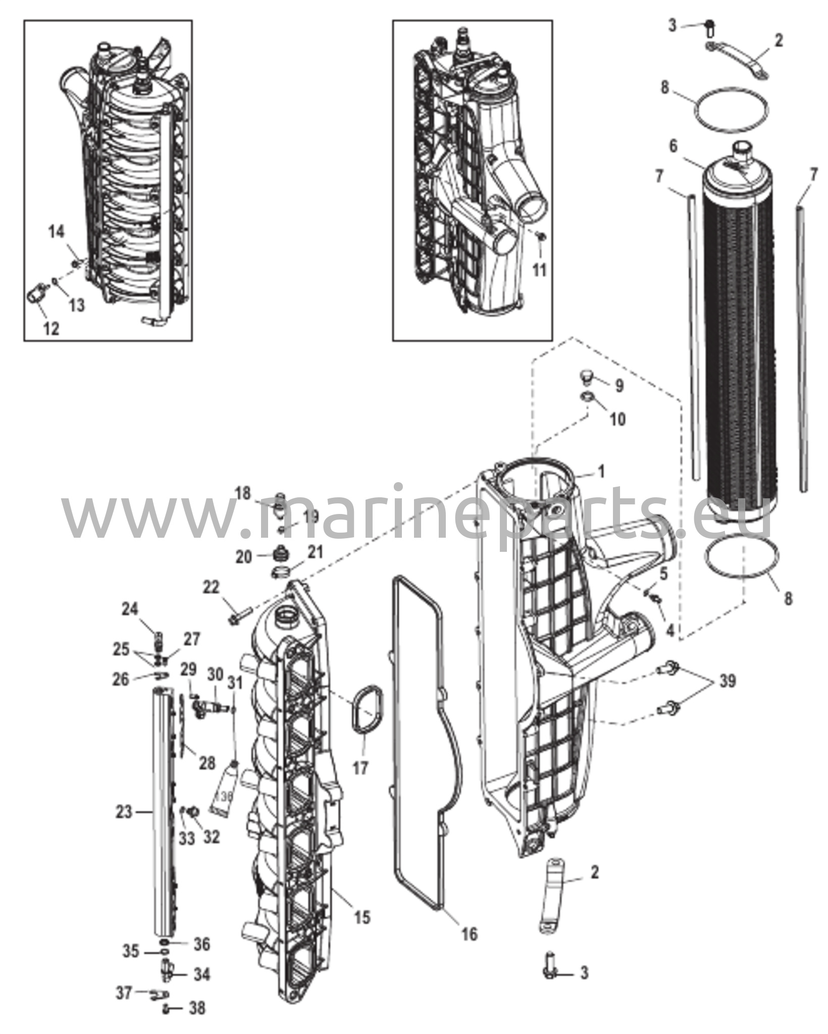 Laddkylare/Insugningsgrenrör (Gen I) Ändlock Ej Servad
