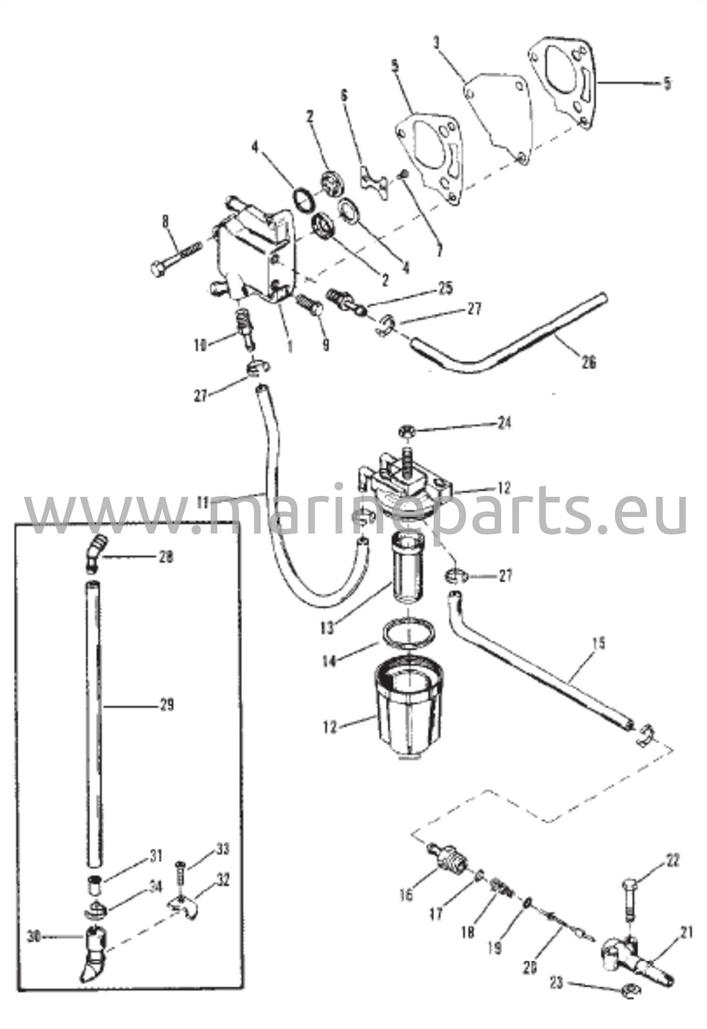 Polttoainepumppu ja polttoaineputki