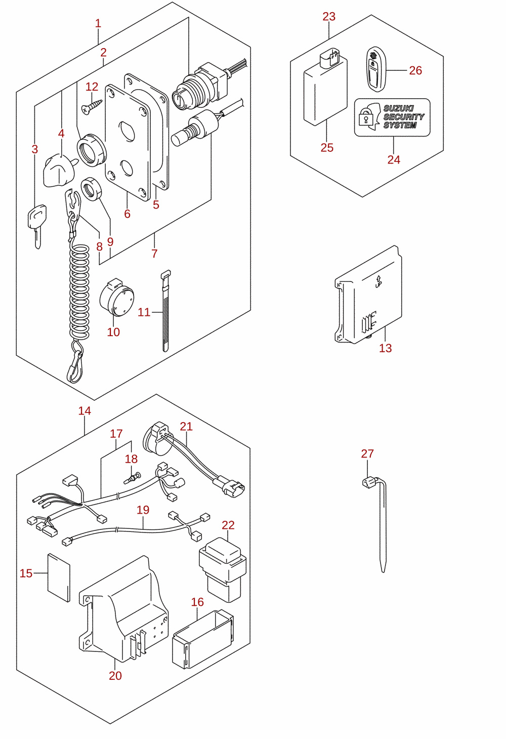 Keyless start (DF100B, DF70A, DF80A, DF90A) (optional)