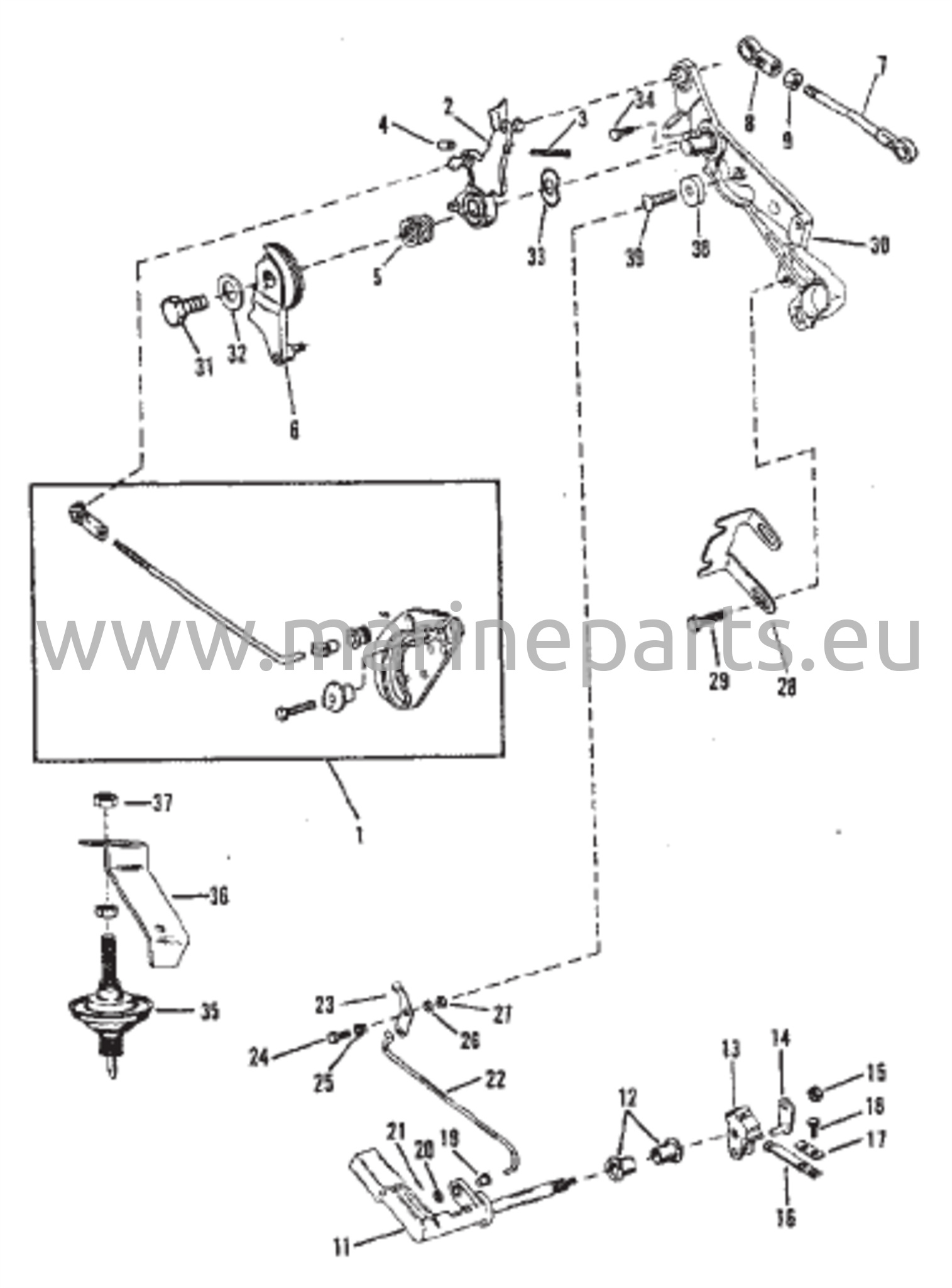 Kaasu- ja vaihdevivuston nivel (Sivusiirto)