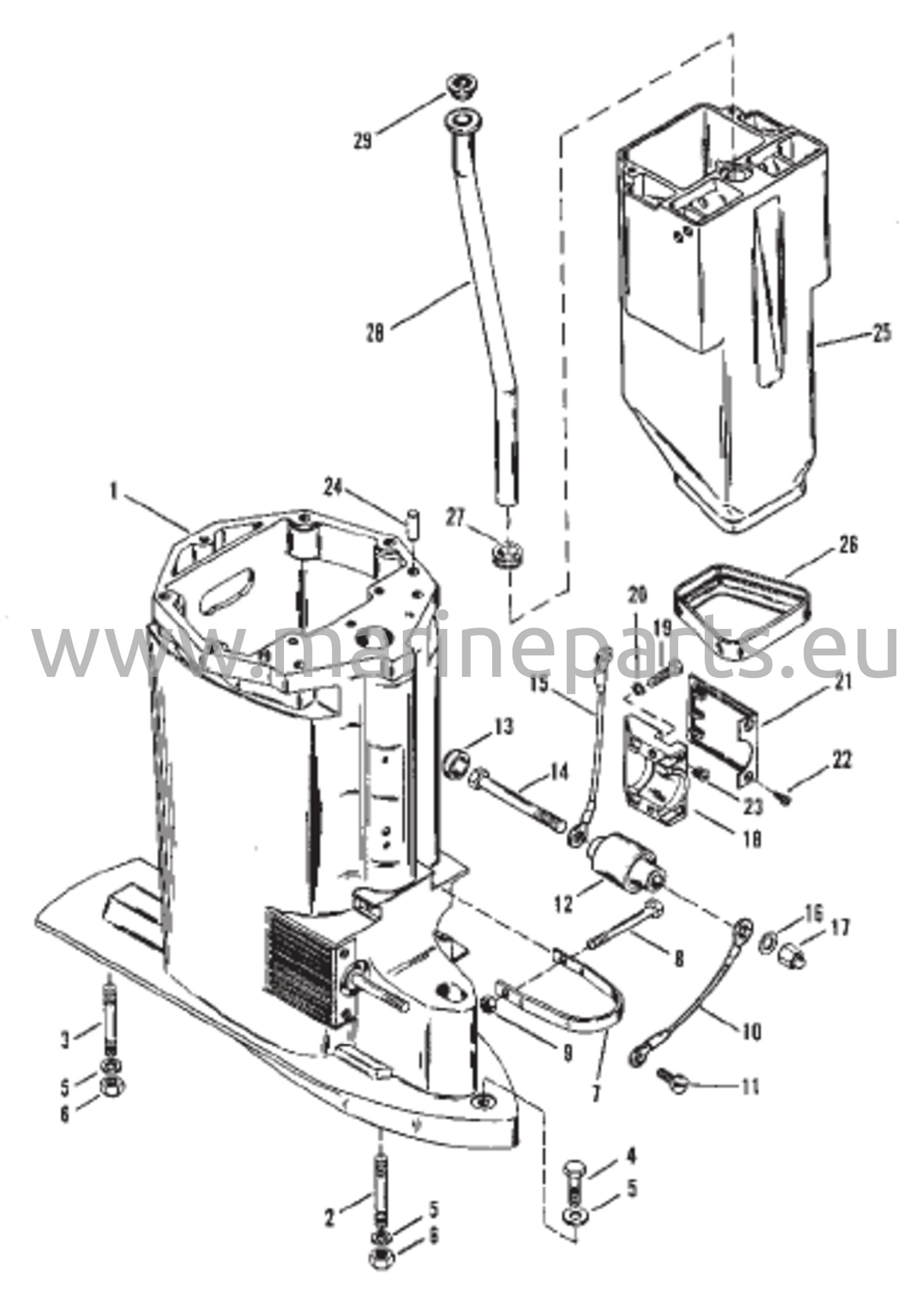 Driveshaft Housing and Exhaust Tube 
