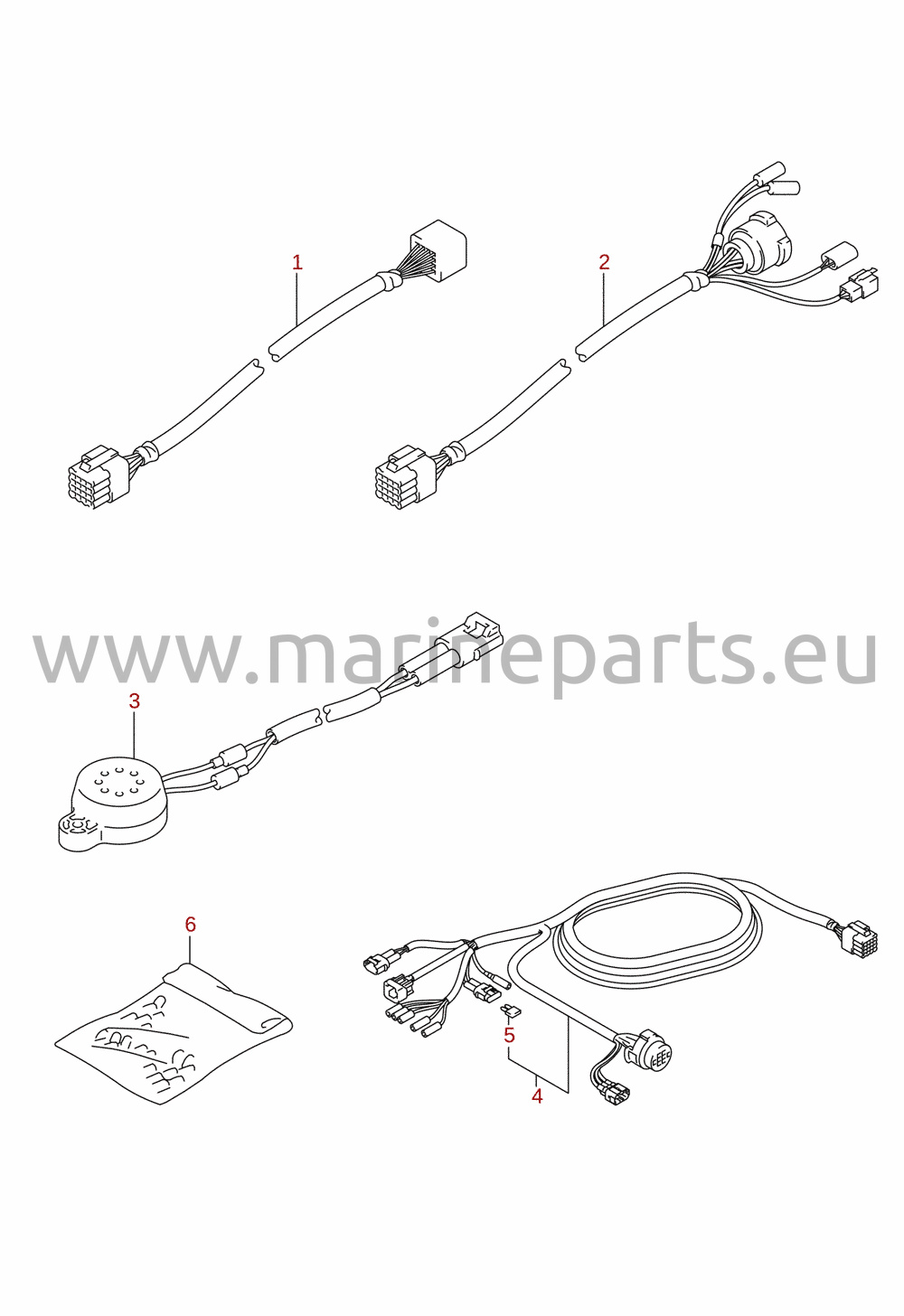 Kabelstam (DF40A, DF40AST, DF50A, DF60A) (tillval)