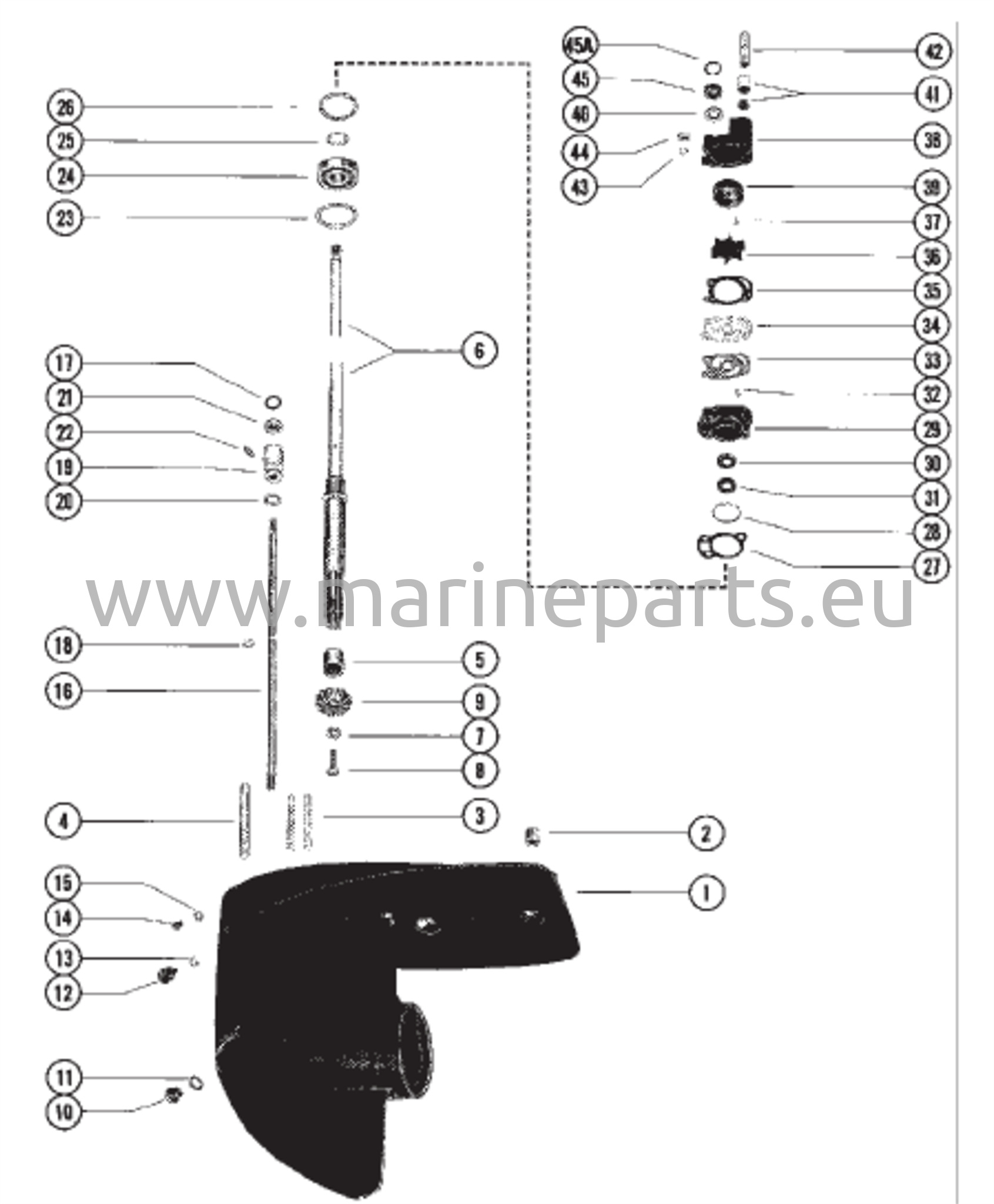 Vaihteiston kotelon kokoonpano voimansiirtoakselilla