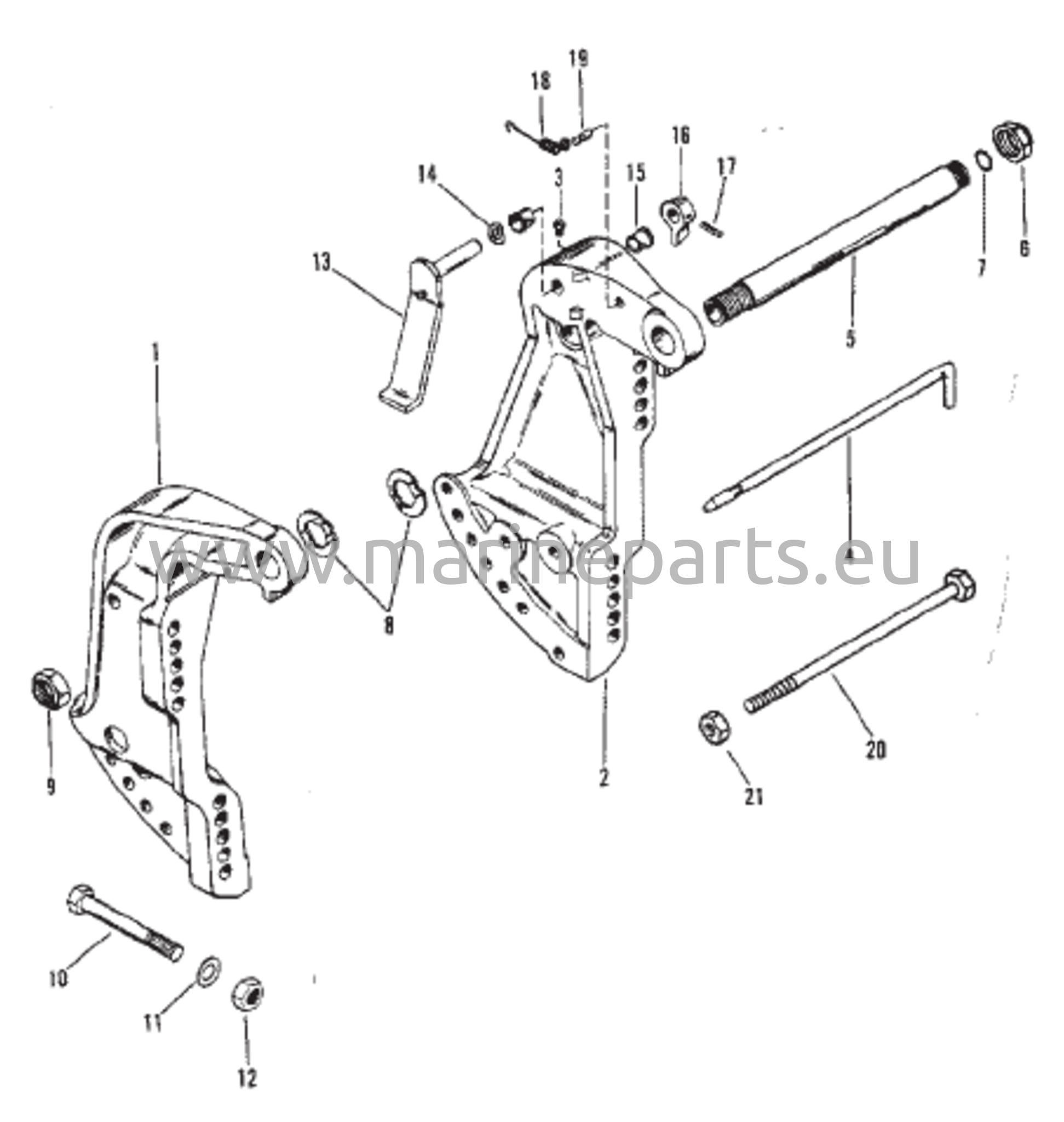 Transom Brackets (S/N-6616991 and Up) 