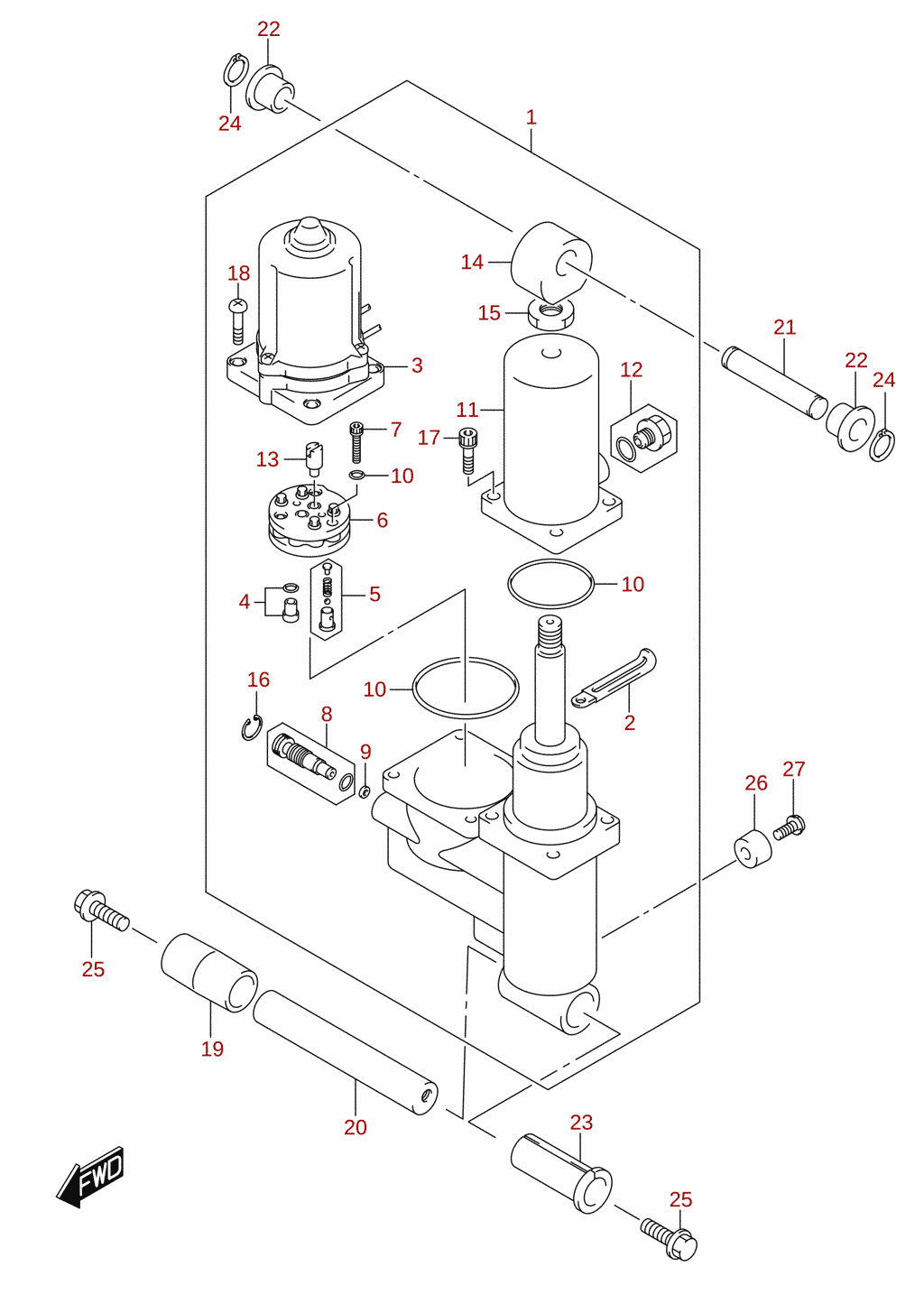 Trimmisilinder (DF40ASVT, DF50AVT, DF60AVT, DF60AVTH)