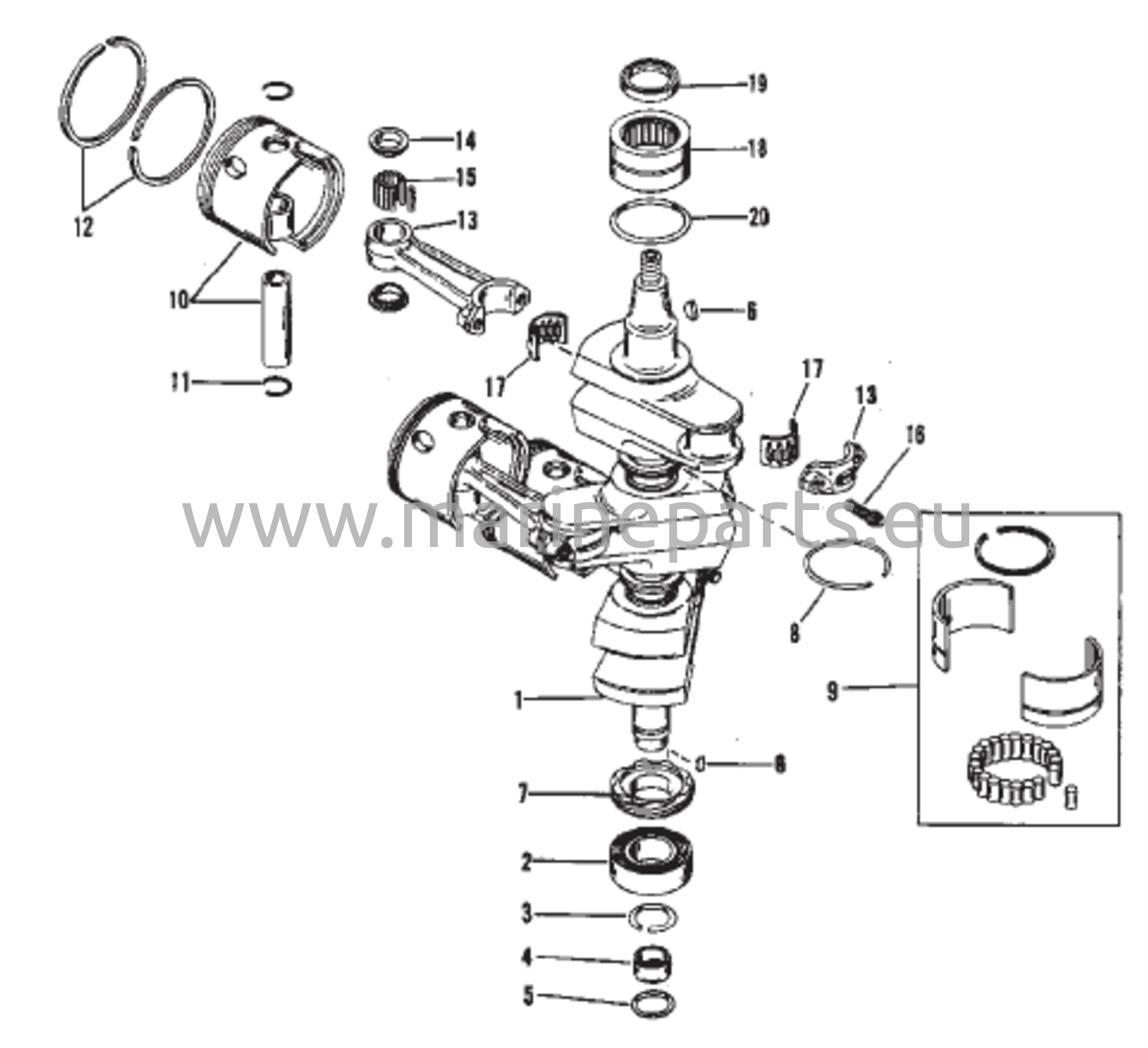 Kampiakseli, männät ja yhdysvarret (#638-8532--1)