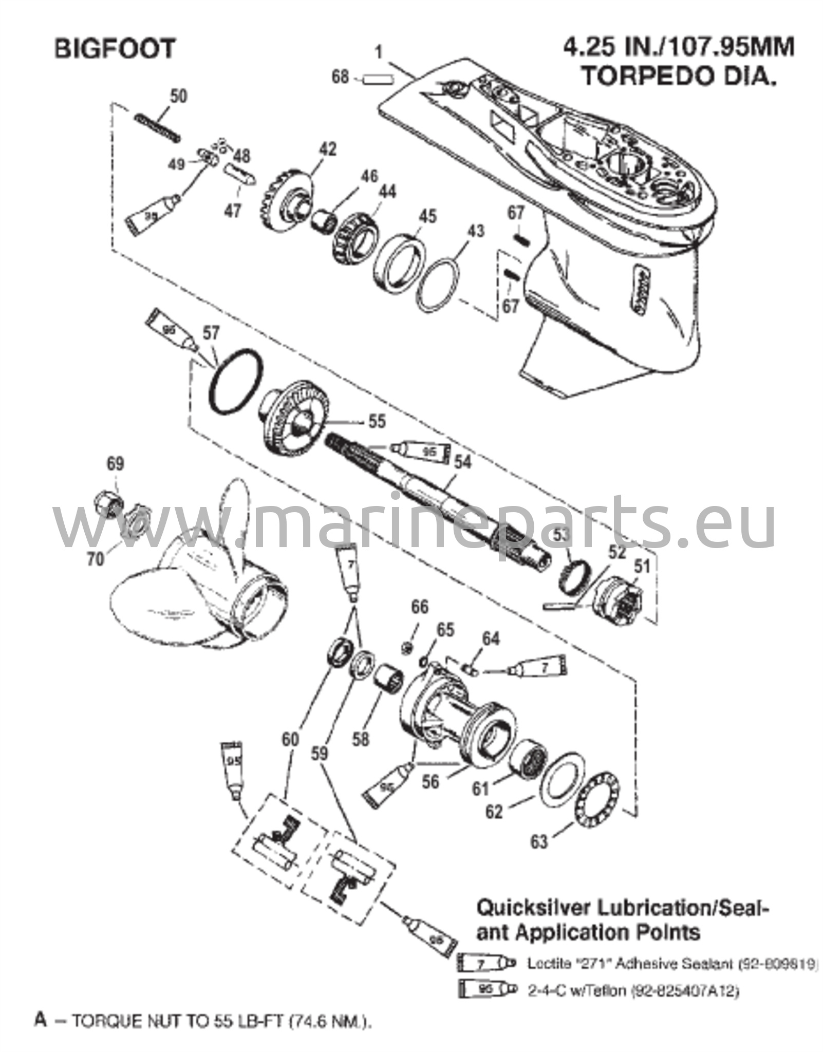 Vaihteiston kotelo potkurin akselille - 2,31:1 vaihde-suhde - Bigfoot
