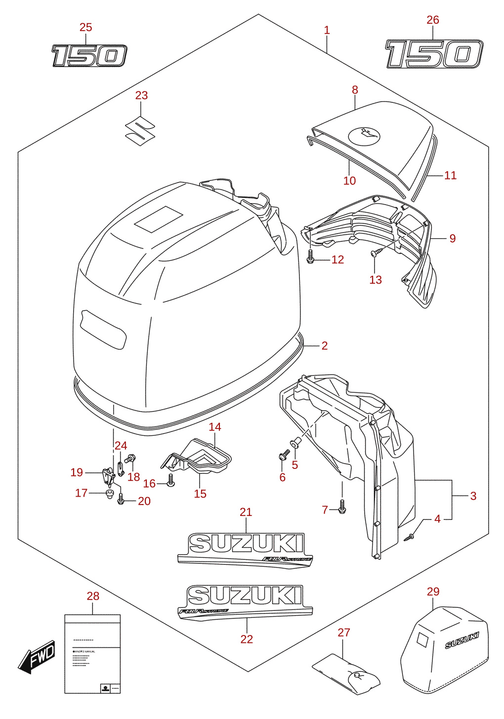 Motorhaube (DF150) 1/2