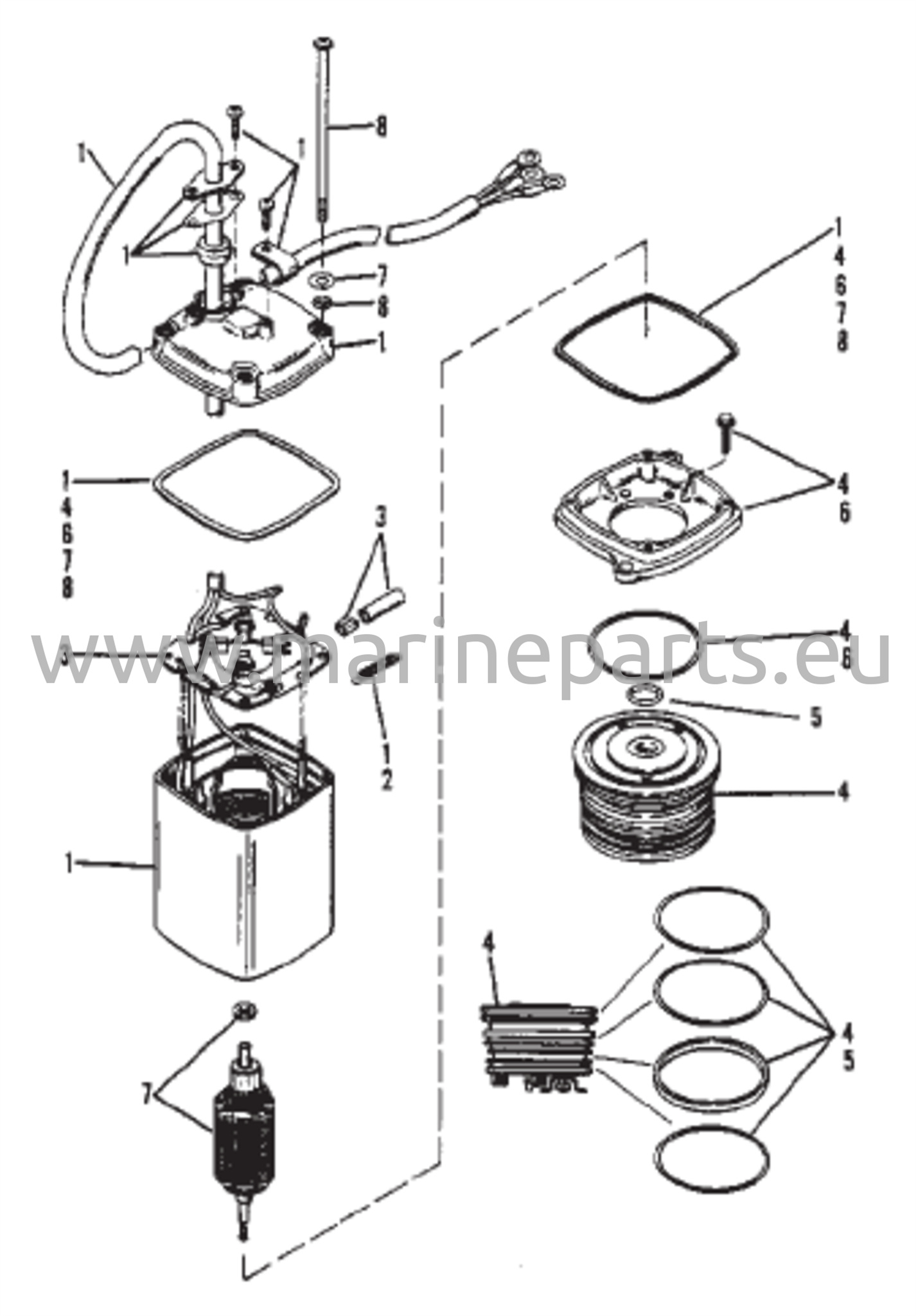Power Trim -pumppu (Eatonin suorakulmainen moottori)