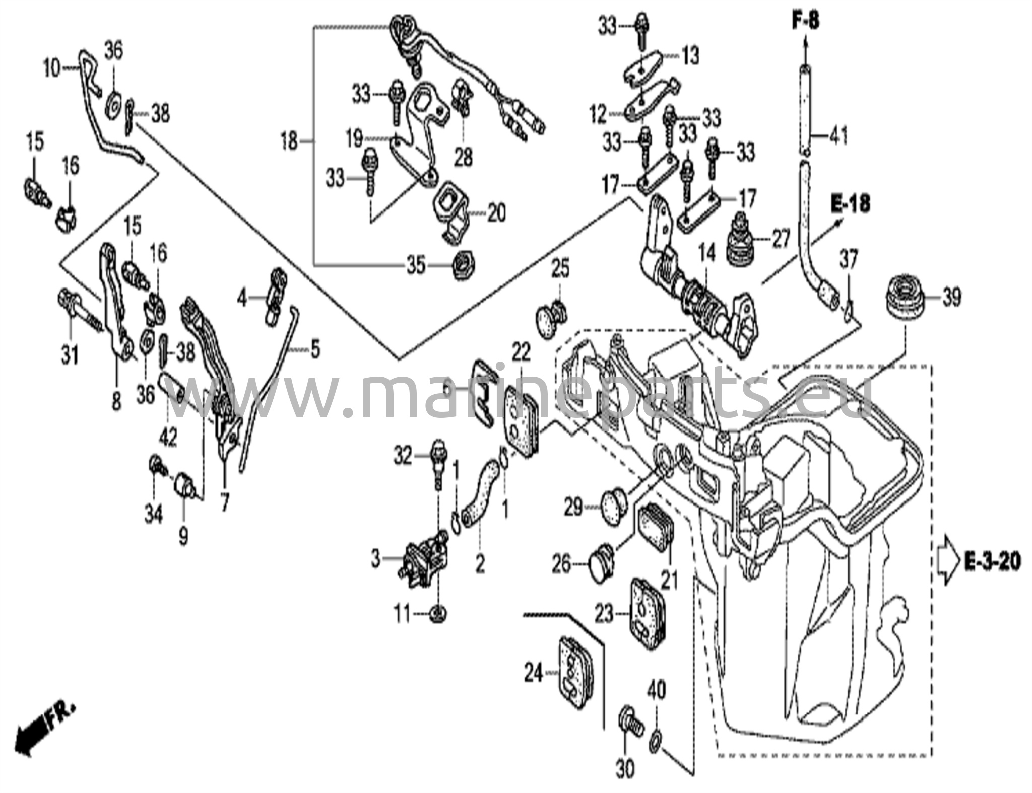 Oil case/shift shaft (remote specification)