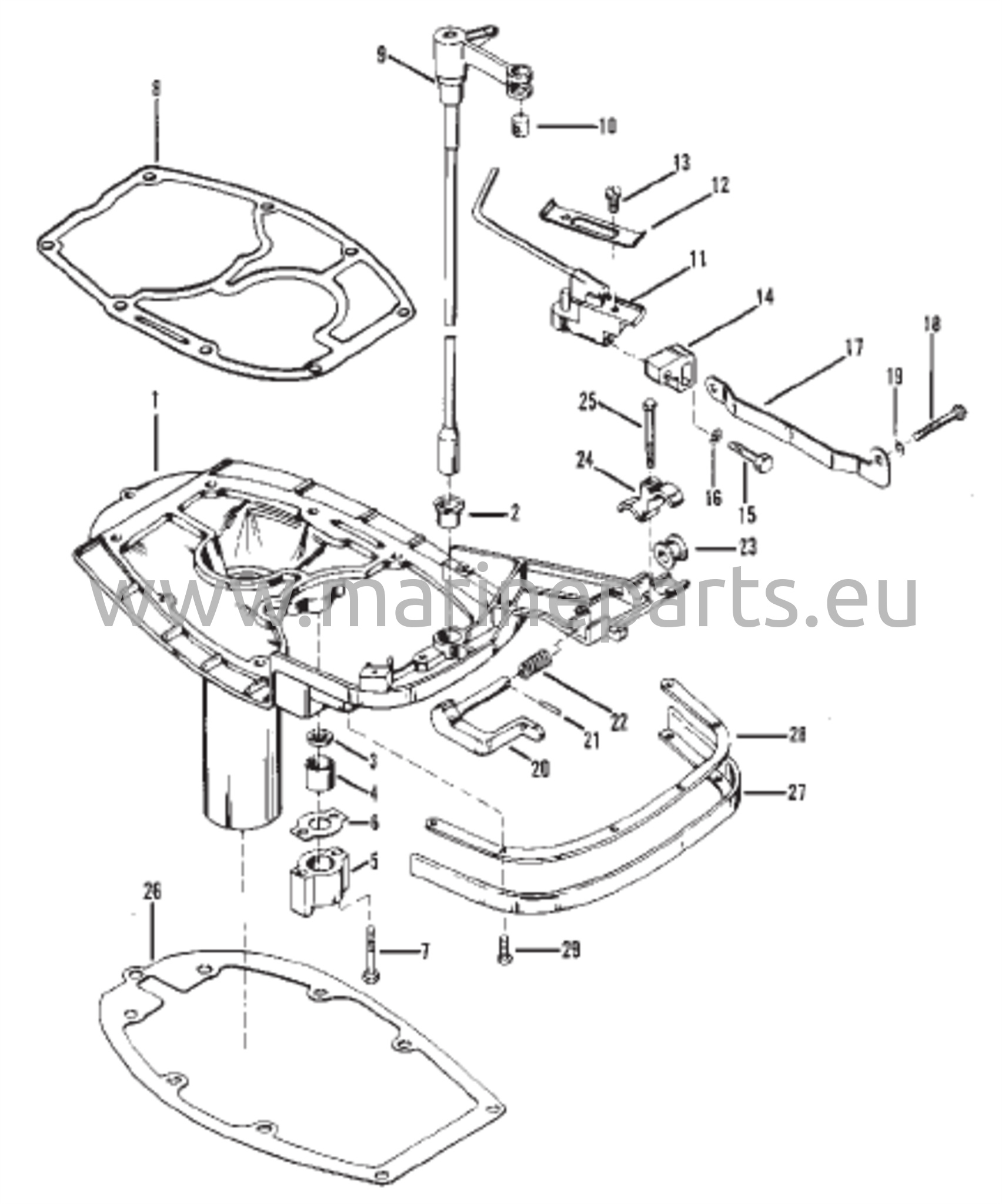 Exhaust Plate and Shift Linkage 