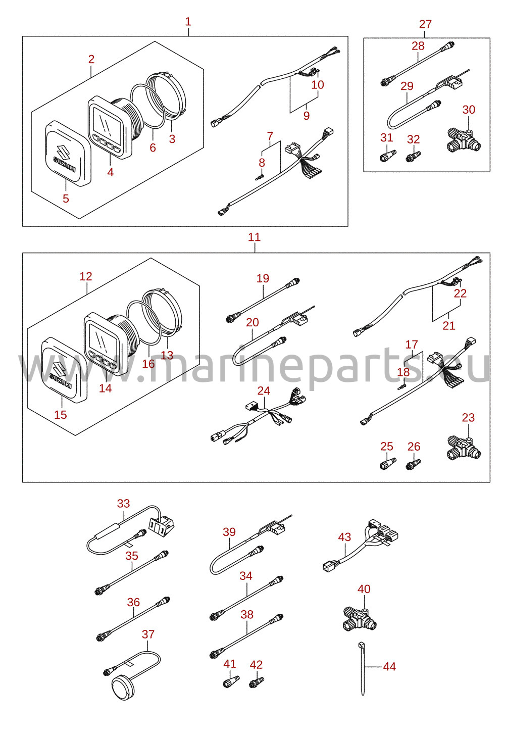 Indicateur multifonction (DF150T, DF150Z, DF175T, DF175Z) (en option)