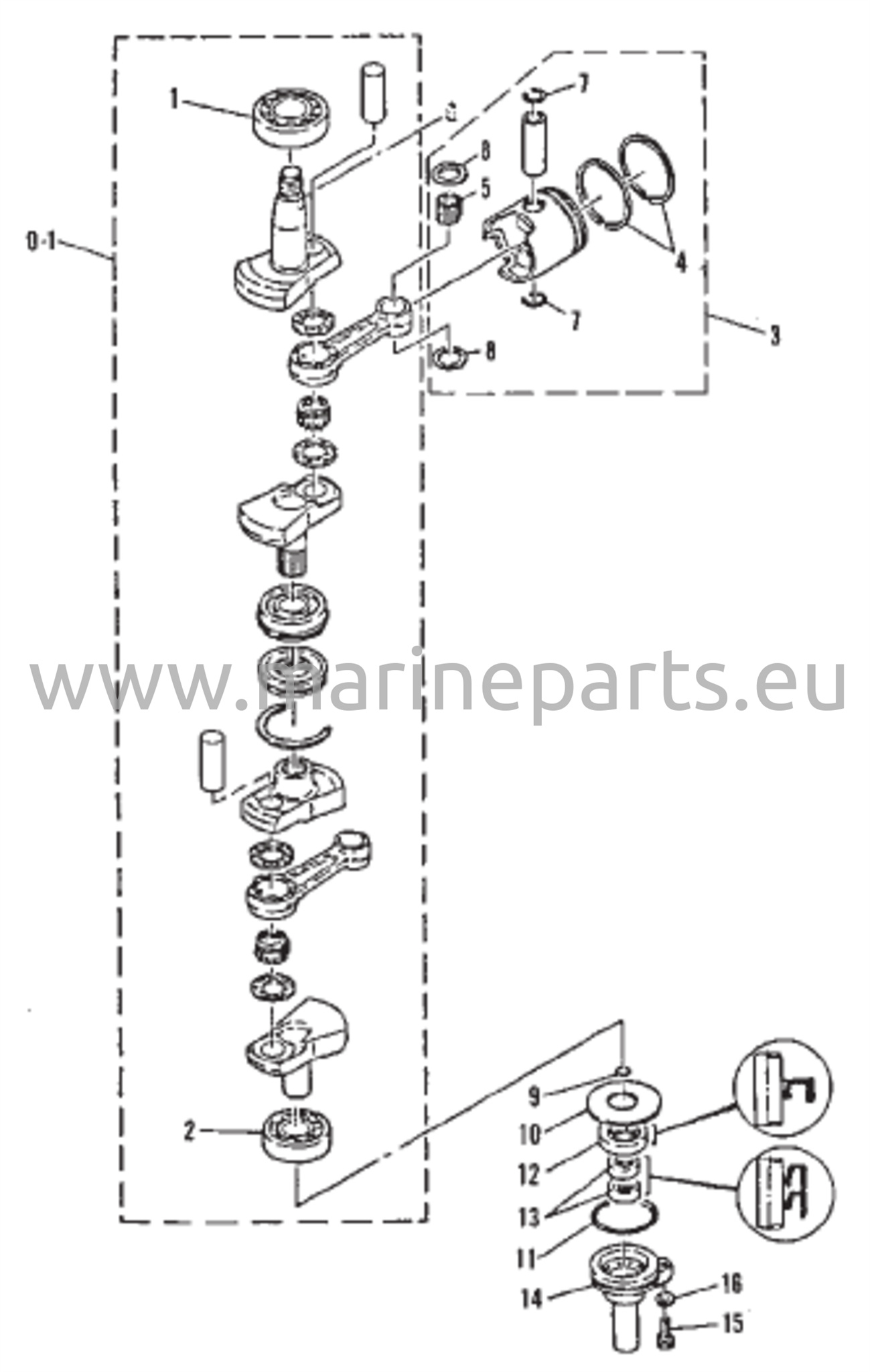 Crankshaft and piston