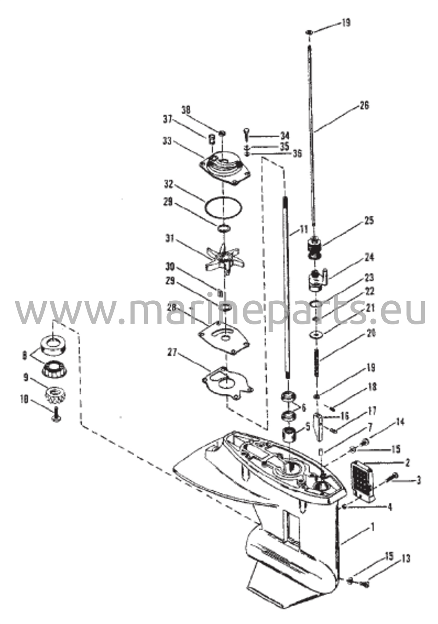 Vaihteiston kotelo (voimansiirtoakseli)