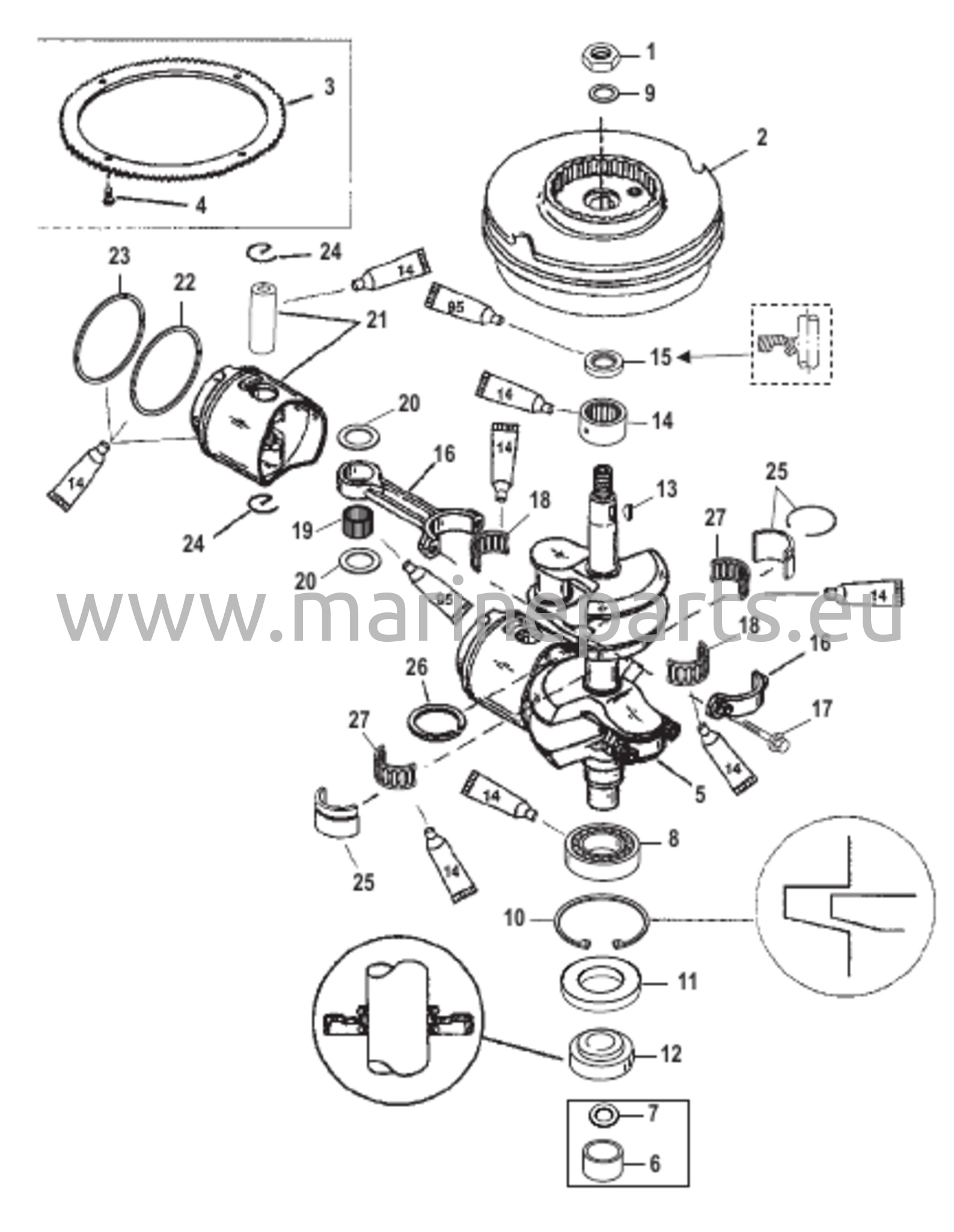 Crankshaft (Pistons and Flywheel) 