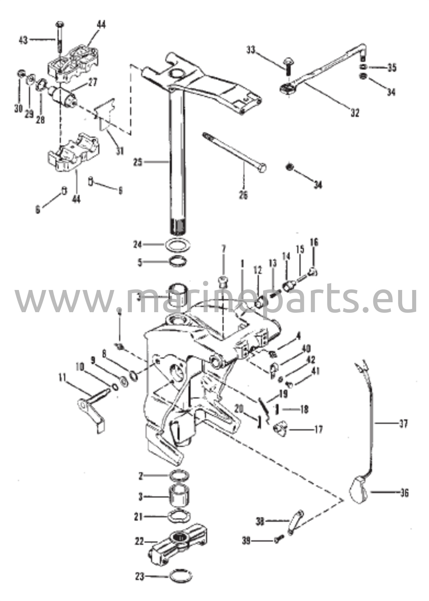 Kääntökiinnike ja ohjausvarsi