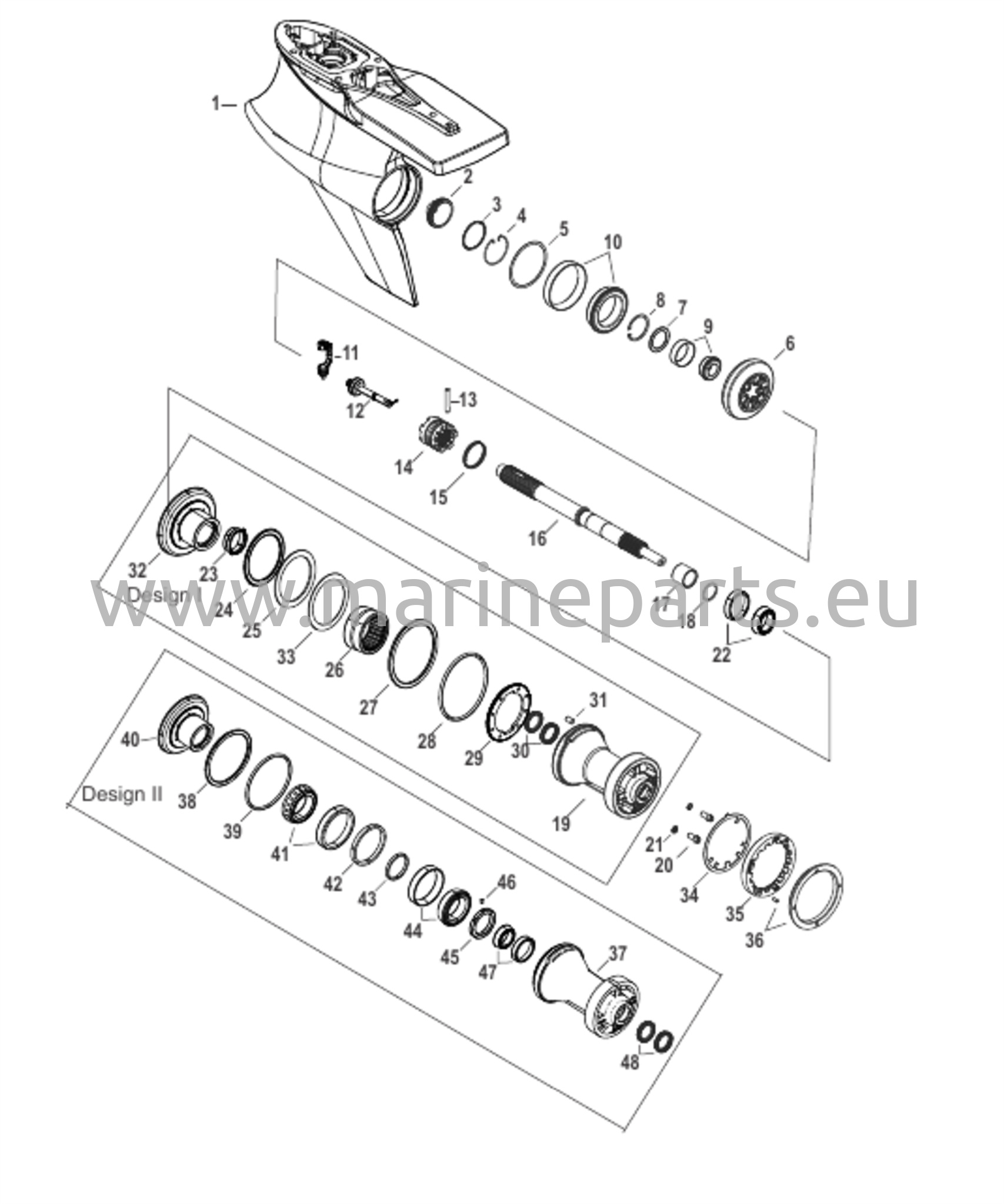 Vaihteiston kotelo, potkuriakseli - vastakierto, Sport Master 1.60