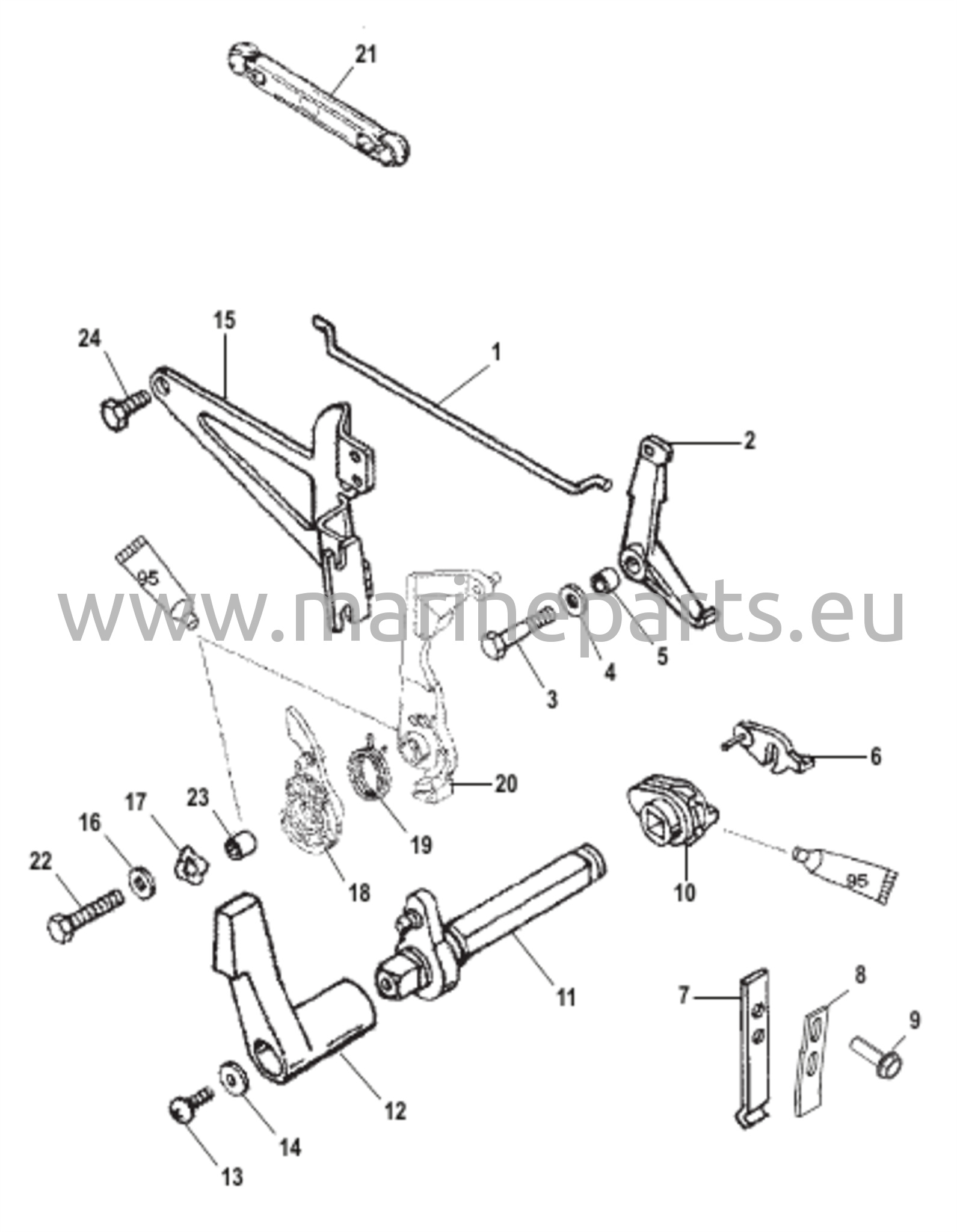 Kaasu- ja vaihdevivuston nivel (Sivusiirto)