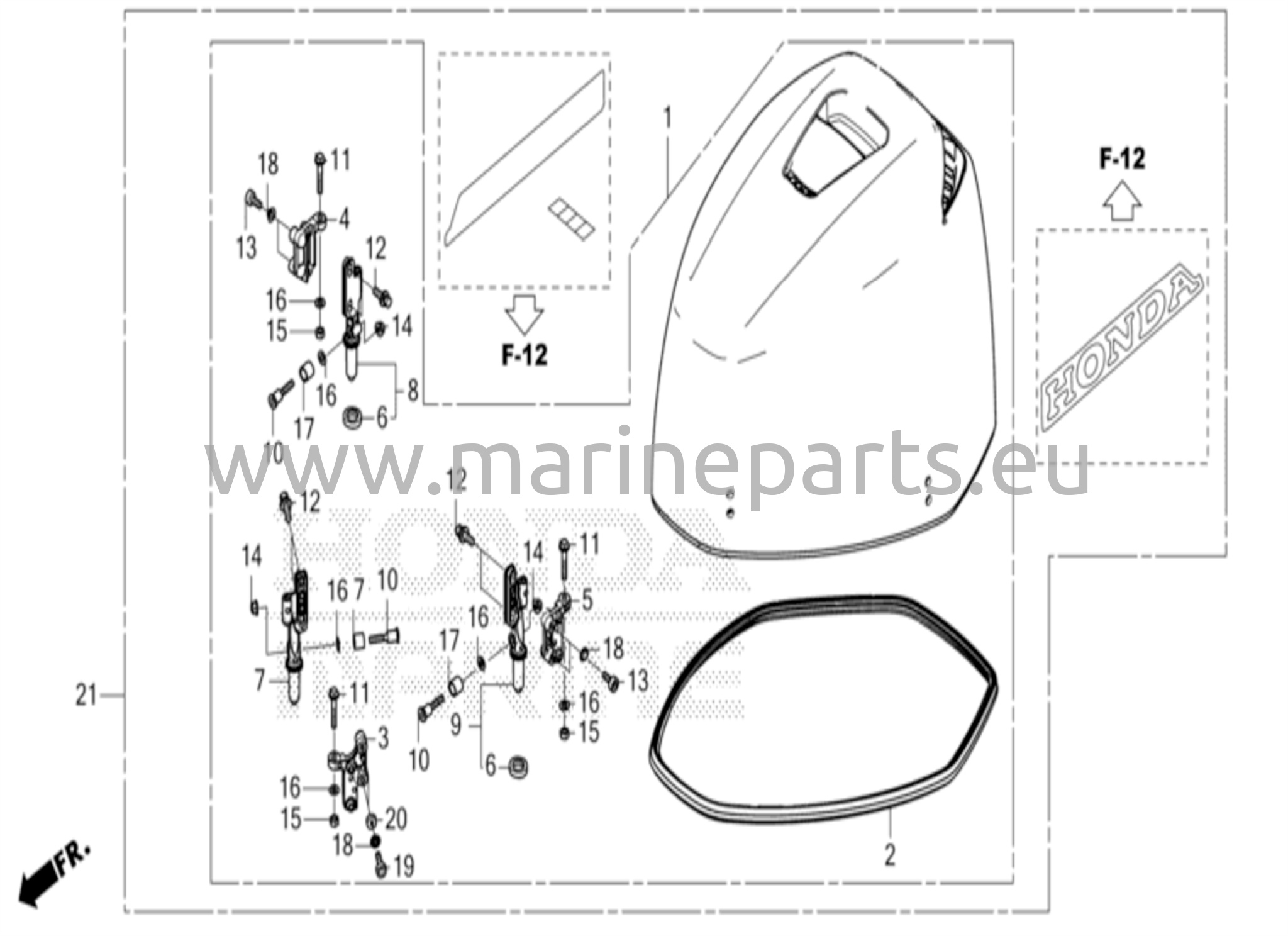 Moottorin suojakannen kokoonpano