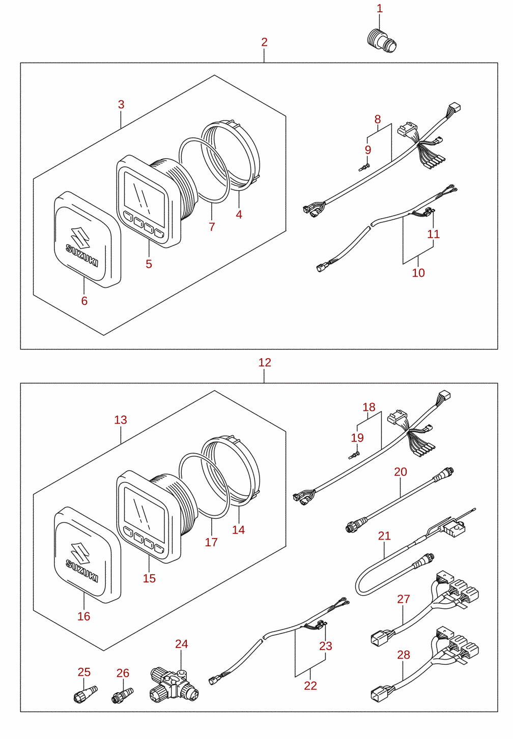 Exploded views for Suzuki DF250A, DF300A (E01) 2016 [DF300A_E01_016]